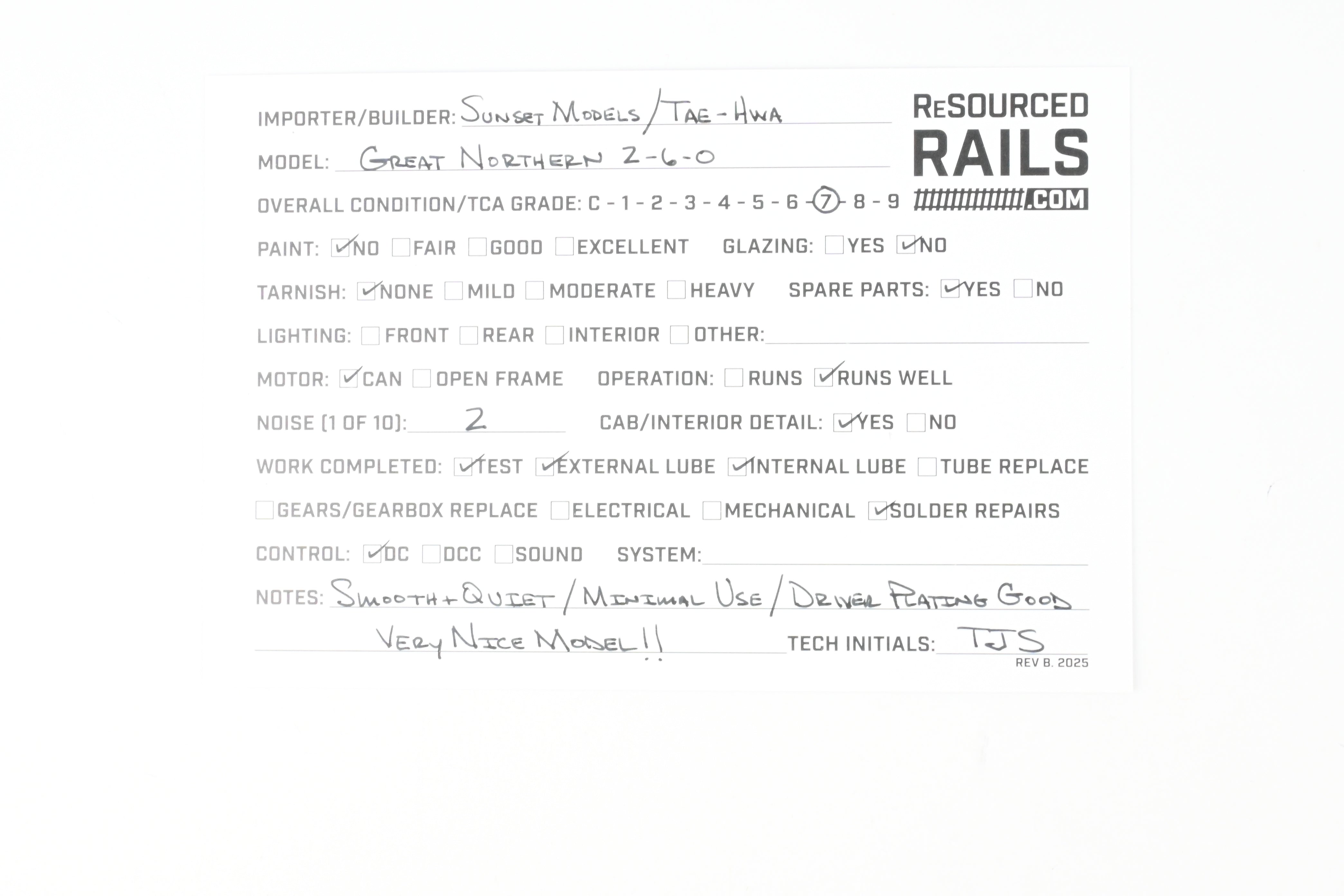 HO Scale Brass Model Train - Sunset Models GN - Great Northern 2-6-0 Class D-5 Mogul Replica