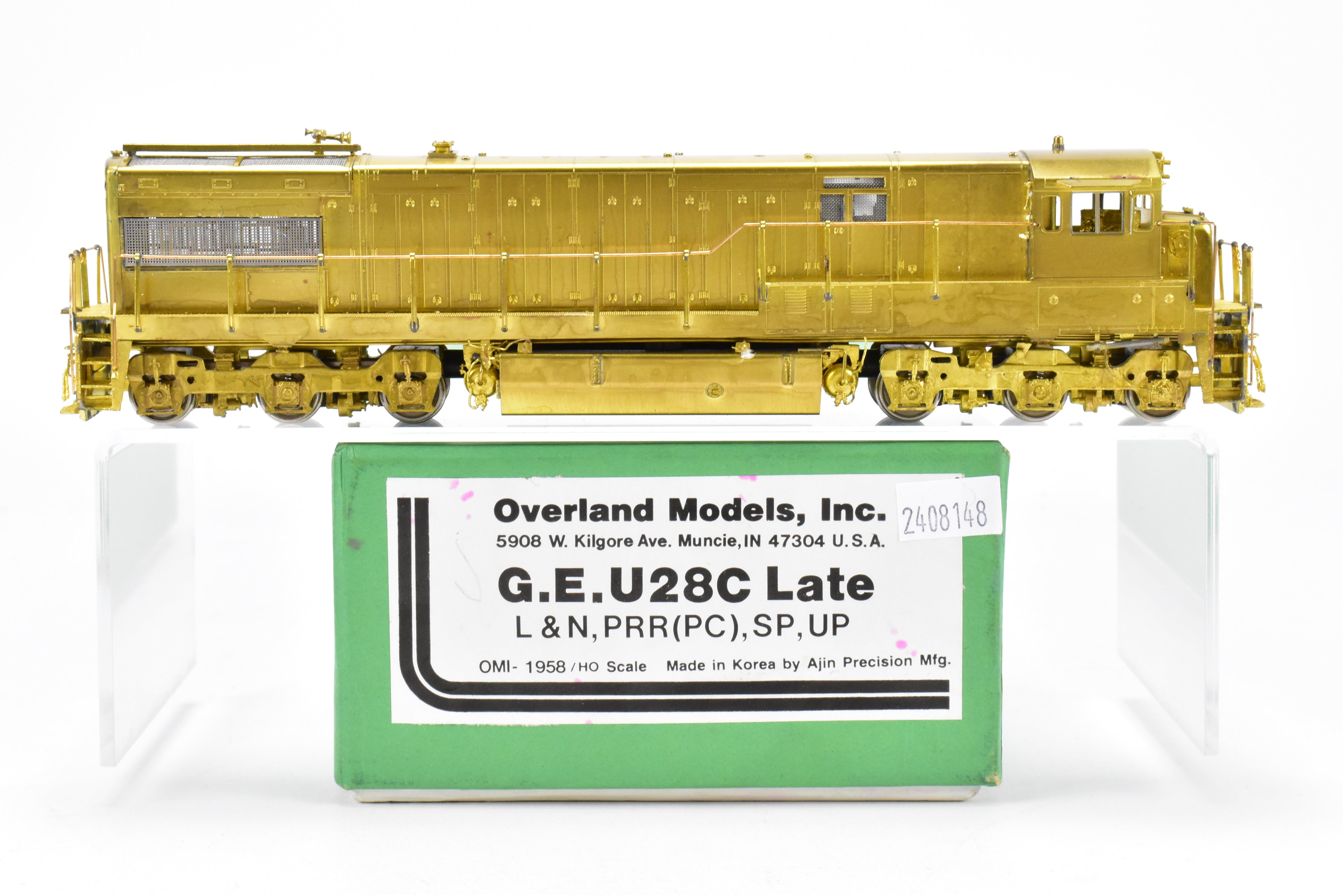 HO Scale Brass GE U-28C Late Model Locomotives by Overland Models, Inc. for Various Railroads
