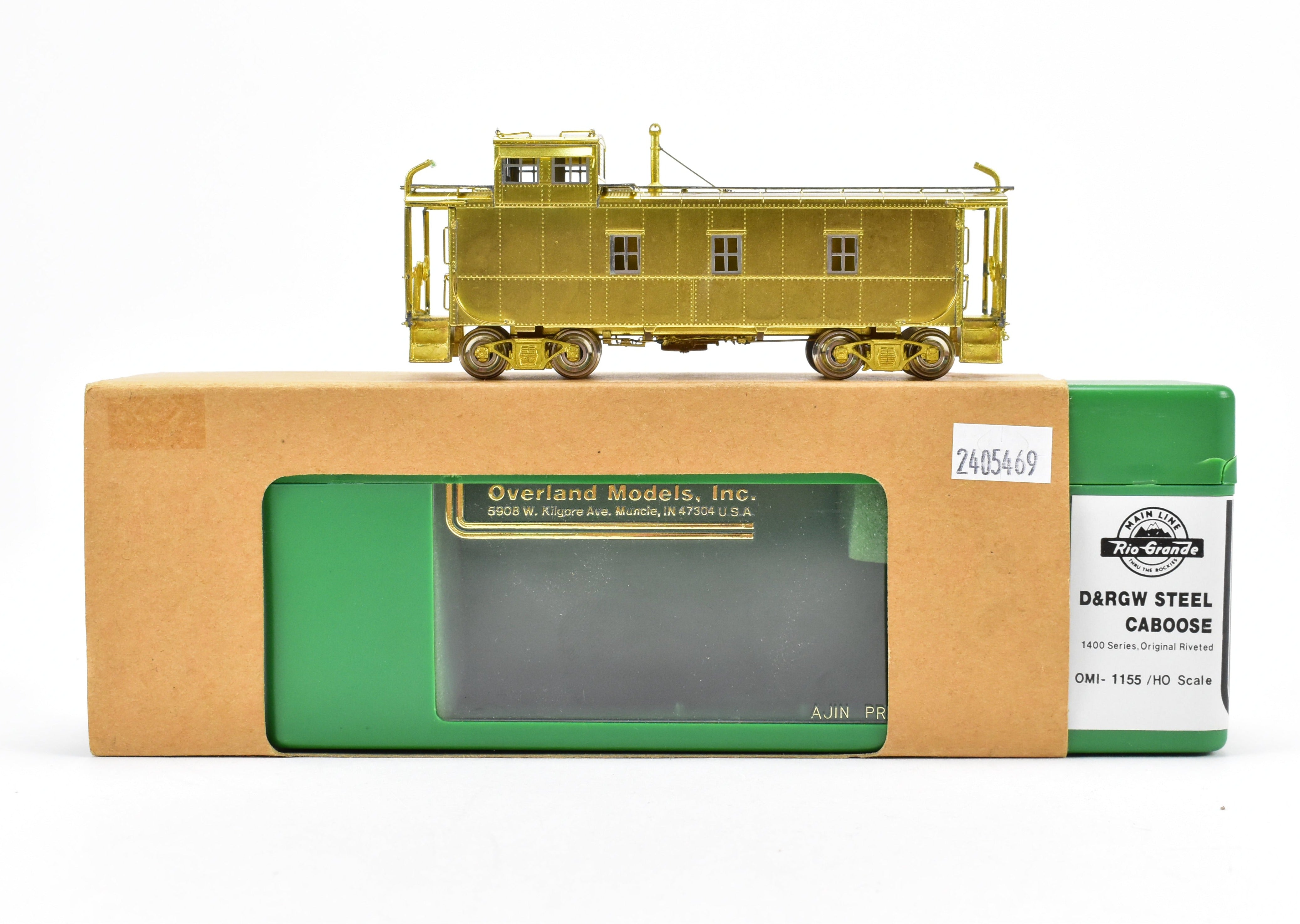 HO Scale Brass Model Train Caboose by Overland Models, Inc. - Representing Denver & Rio Grande Western 1400 Series Steel Caboose