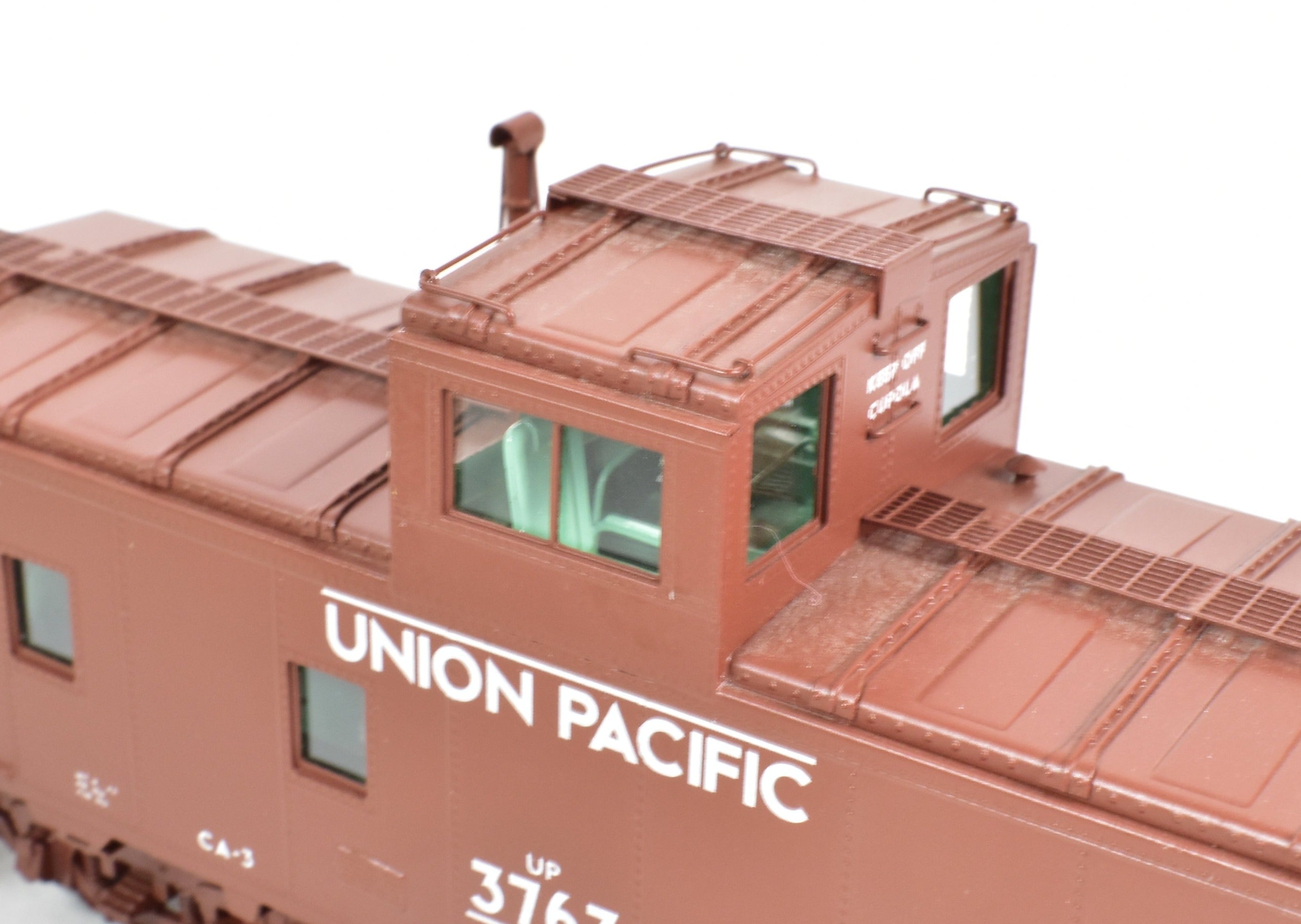 HO Scale Brass Union Pacific CA - 3 Caboose Model by Overland Models, Inc. (OMI), 2000 Run, Freight Car Red with Original White Lettering, FP No. 3763