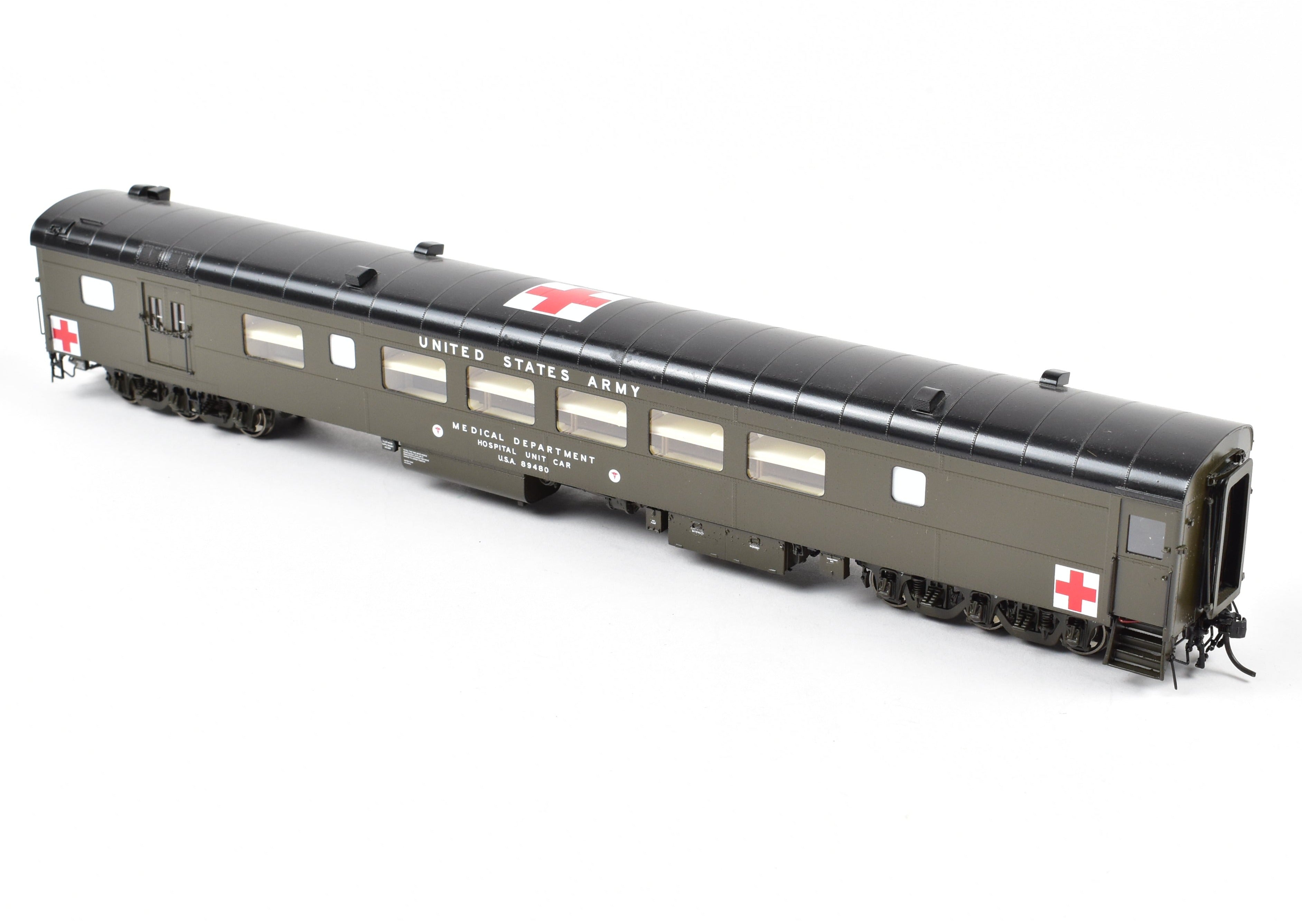 HO Scale Brass Consignment OMI - Overland Models, Inc. USAX - US Army Hospital Car for Freight/Passenger Use