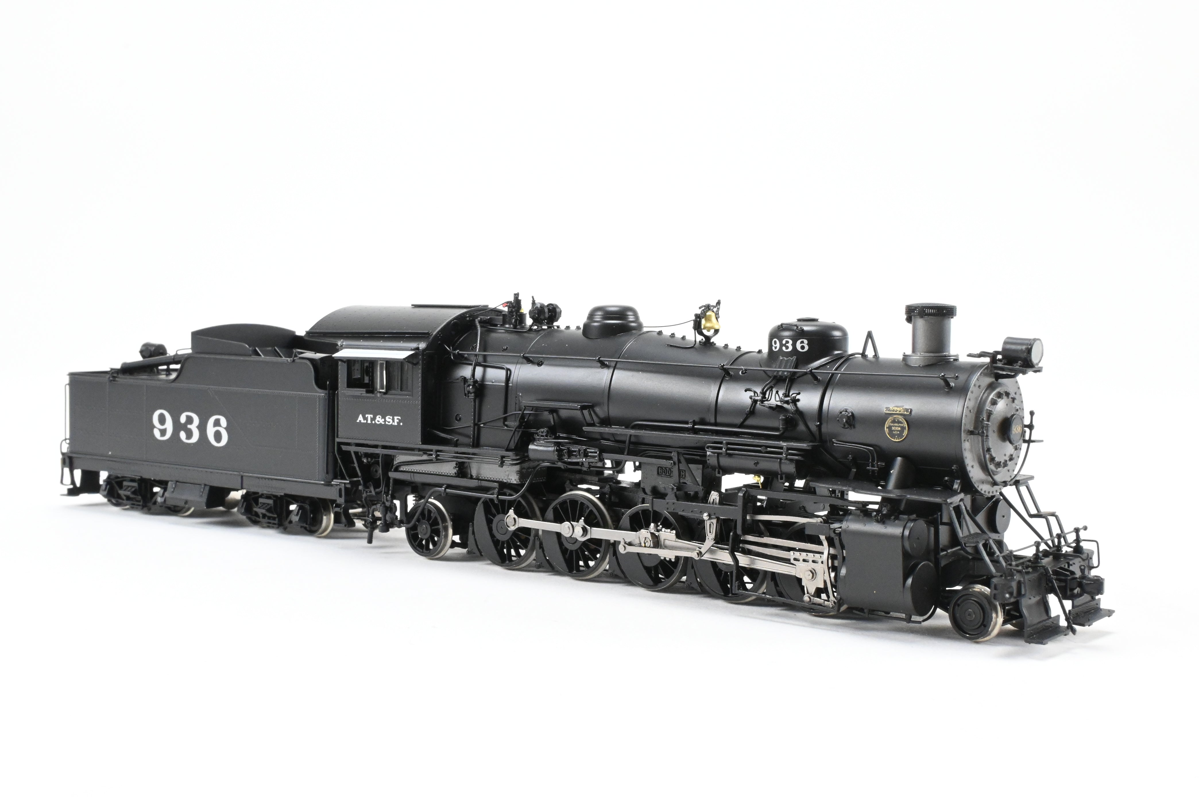 HO Scale Brass Division Point ATSF - Santa Fe 2-10-2 Freight Passenger Locomotive #936 with 8500 Gallon Coal Tender Model