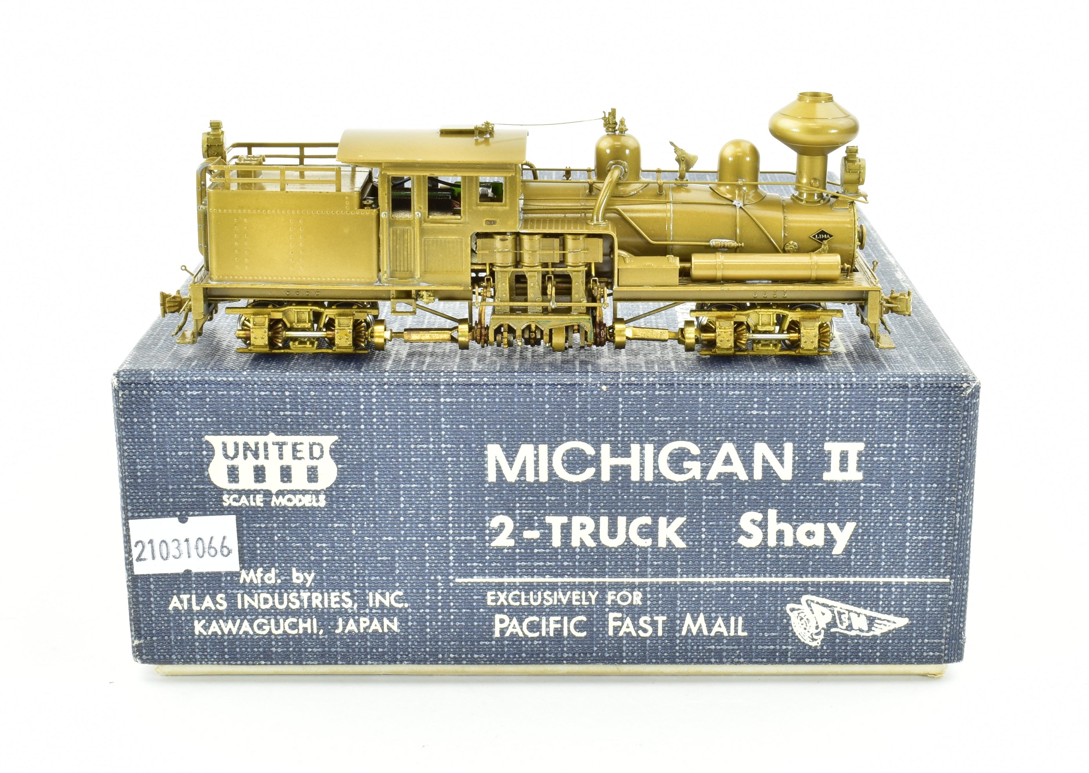 HO Scale Brass PFM - United 2-Truck Shay Geared Locomotive Model for Michigan II's Diverse Logging Roads