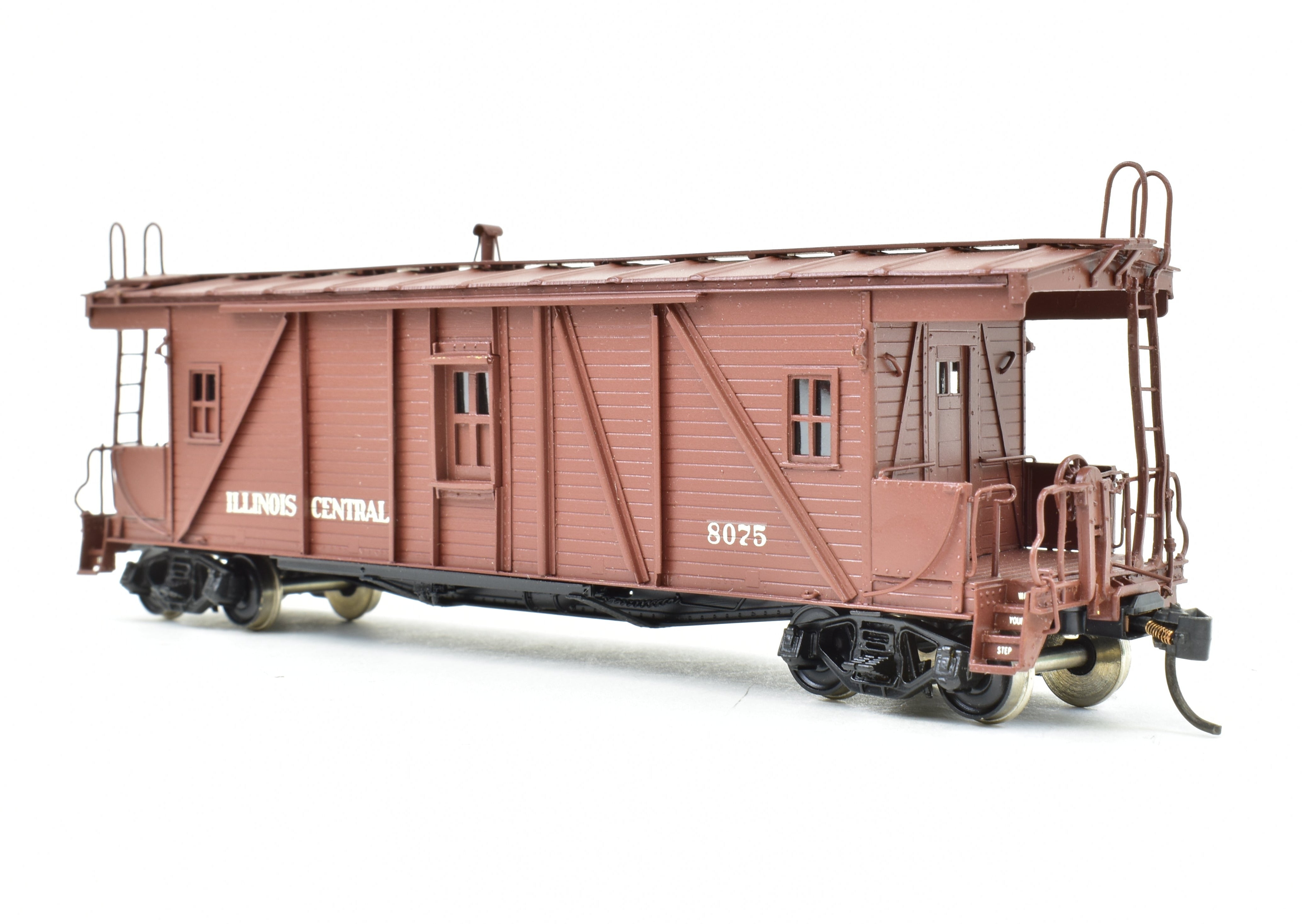 HO Scale Brass OMI Illinois Central OSB Wood Caboose, Professionally Painted