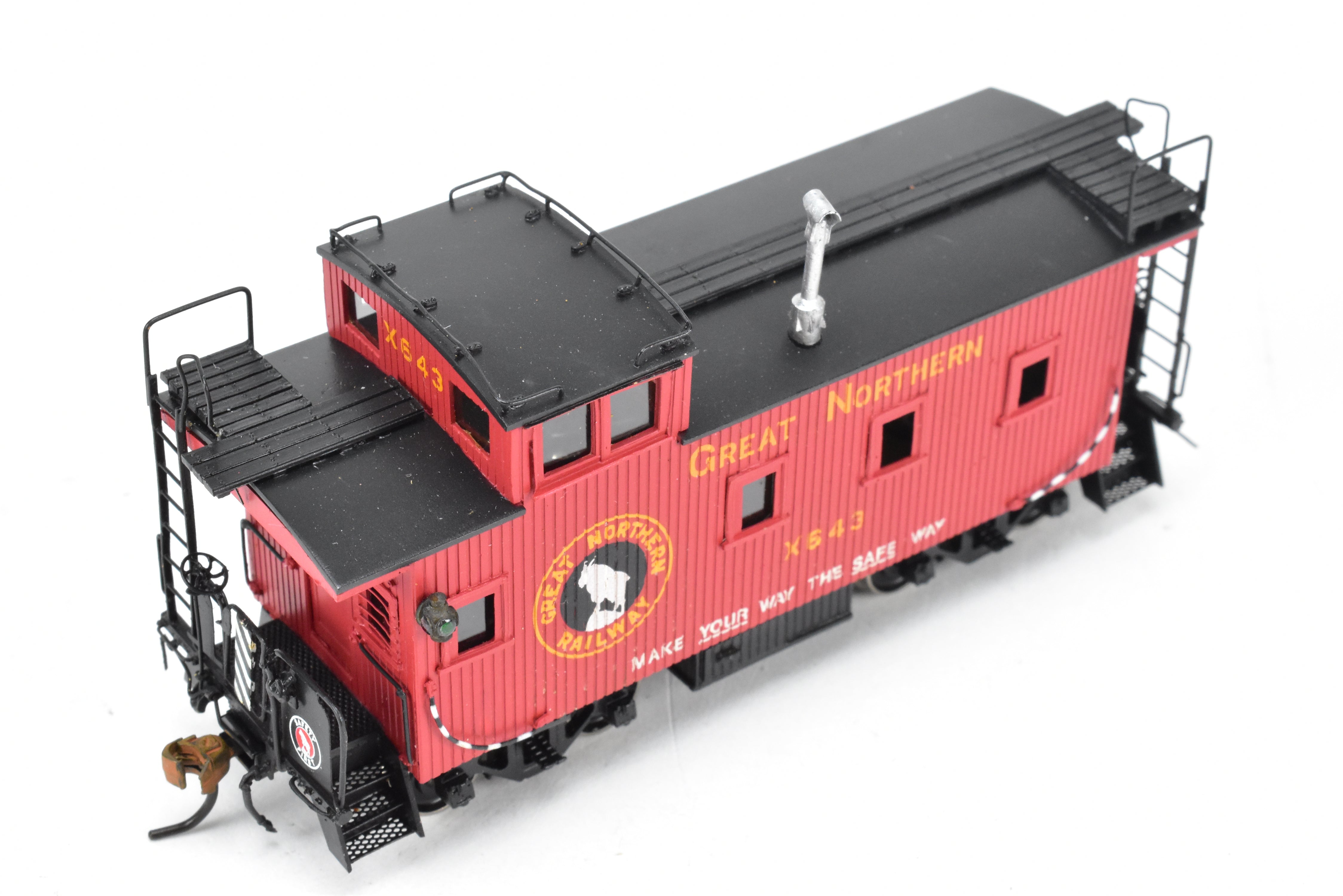 HO Scale Brass American Model Company GN 25-Foot Wood Caboose C/P #X643