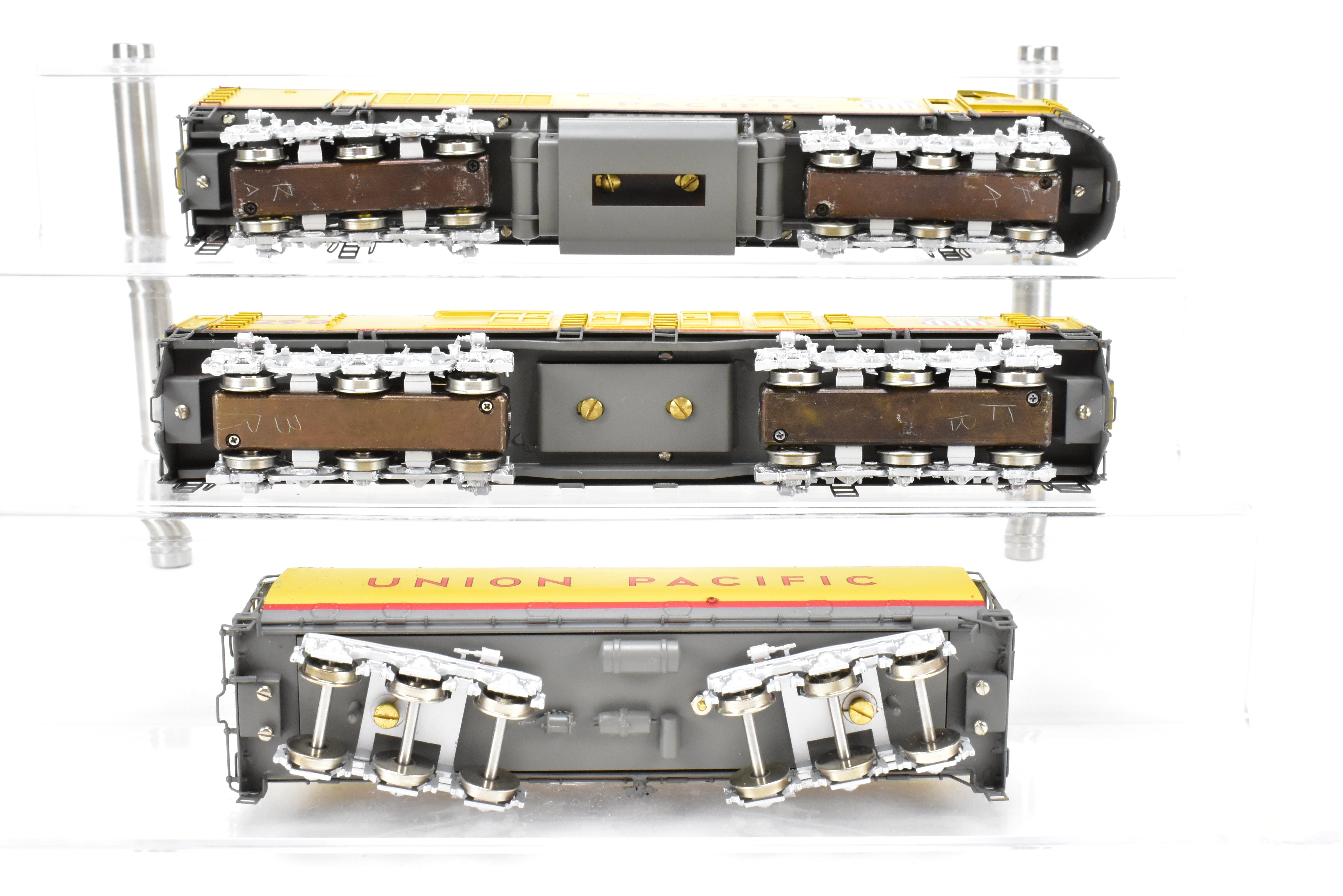 High - Quality HO Scale Brass Alco Models Union Pacific 3 - Unit Gas Turbine Electric Locomotive Set - Professionally Painted #29 & 29B