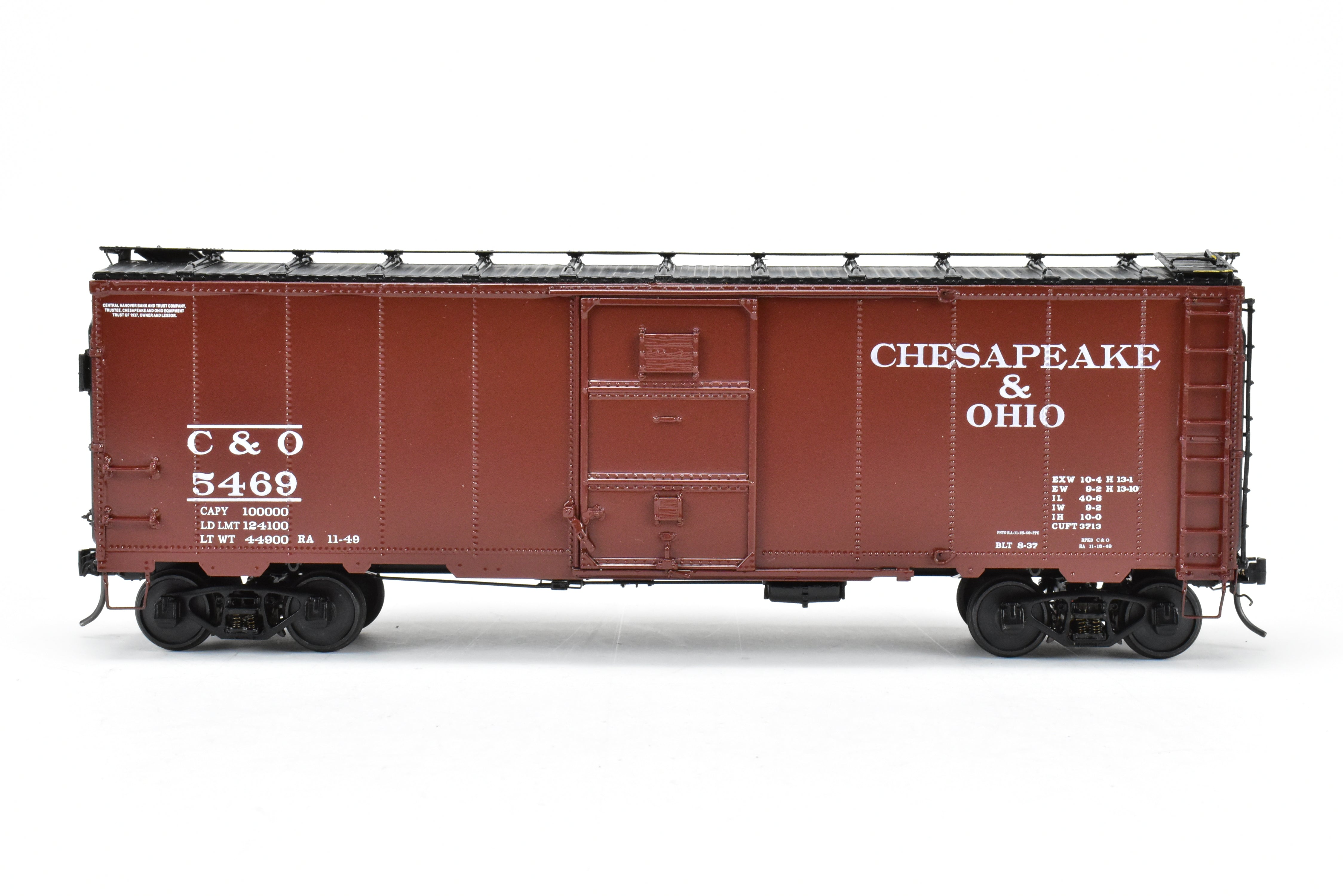 O Scale Brass Model - Rich Yoder Models' Chesapeake and Ohio (C&O) 1937 AAR Standard 40-Foot Steel Sheathed Box Car with Deco Ends, FP No.5469