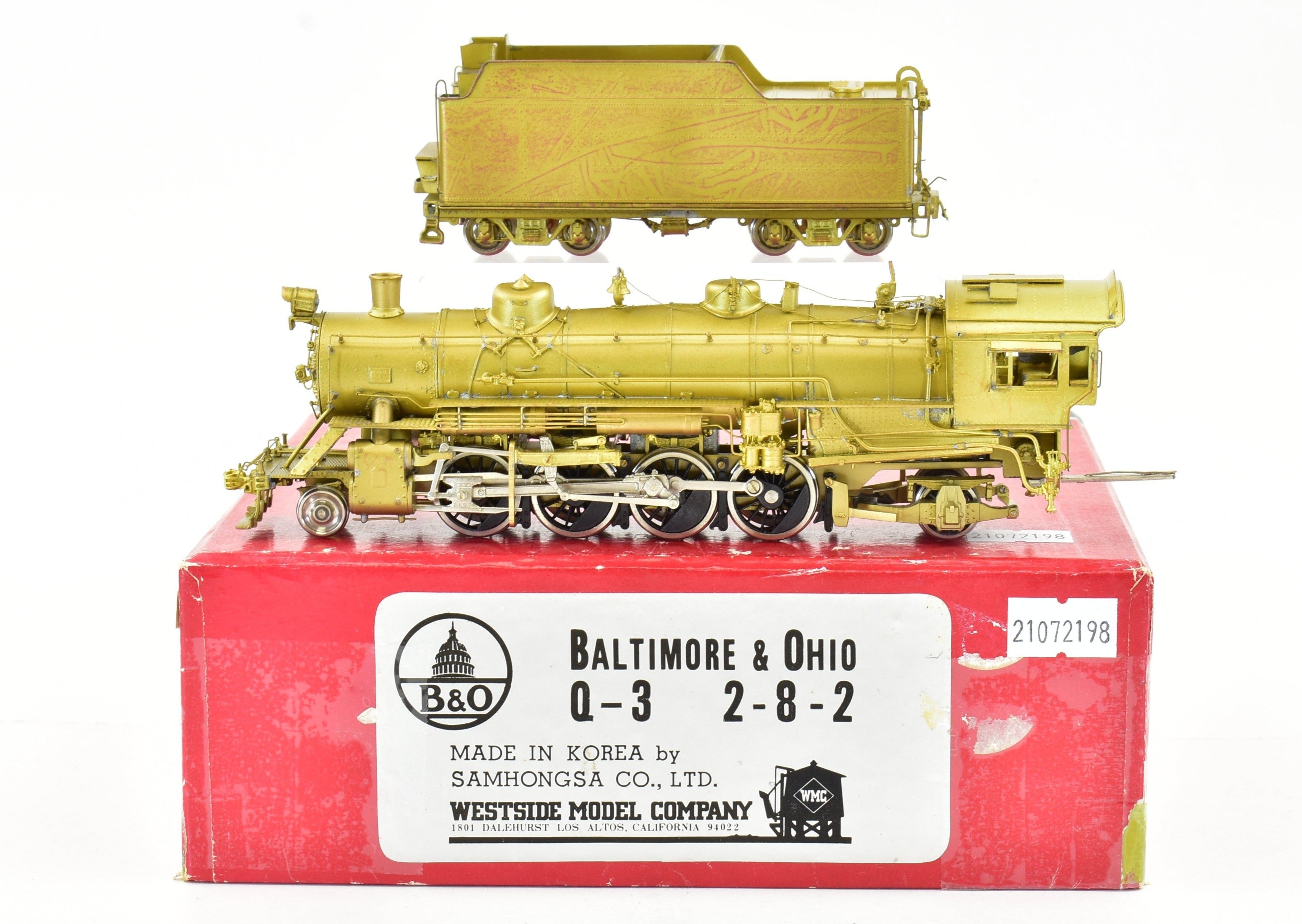 1977 HO Brass Westside Model Co. B&O Q-3 2-8-2 Mikado Model