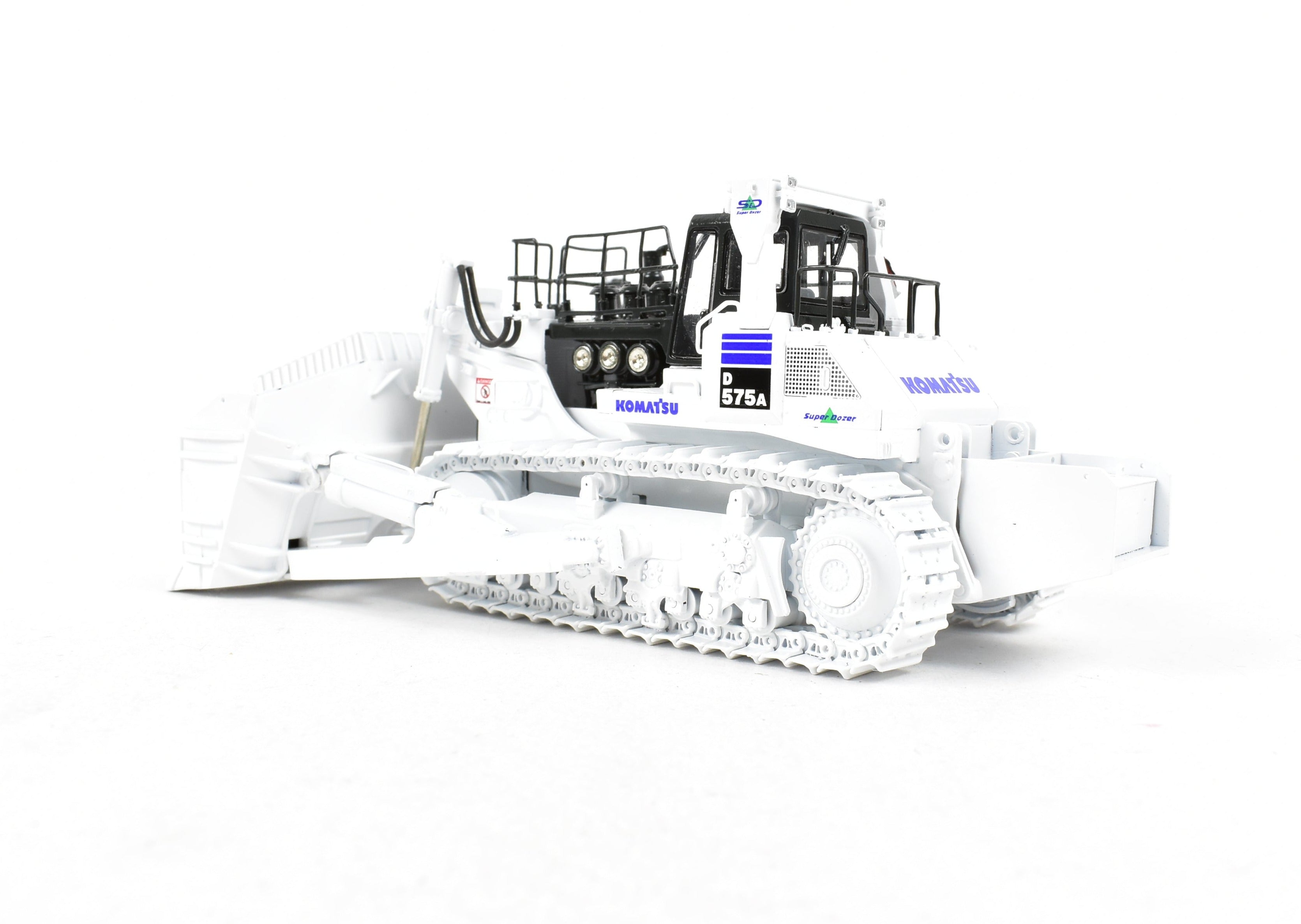 High - Quality HO Scale Brass Construction Model - Classic Mint Collectibles Komatsu D575A - 3 Super Dozer with Mine White Finish and Serial Number 1 from 2006 Production Run