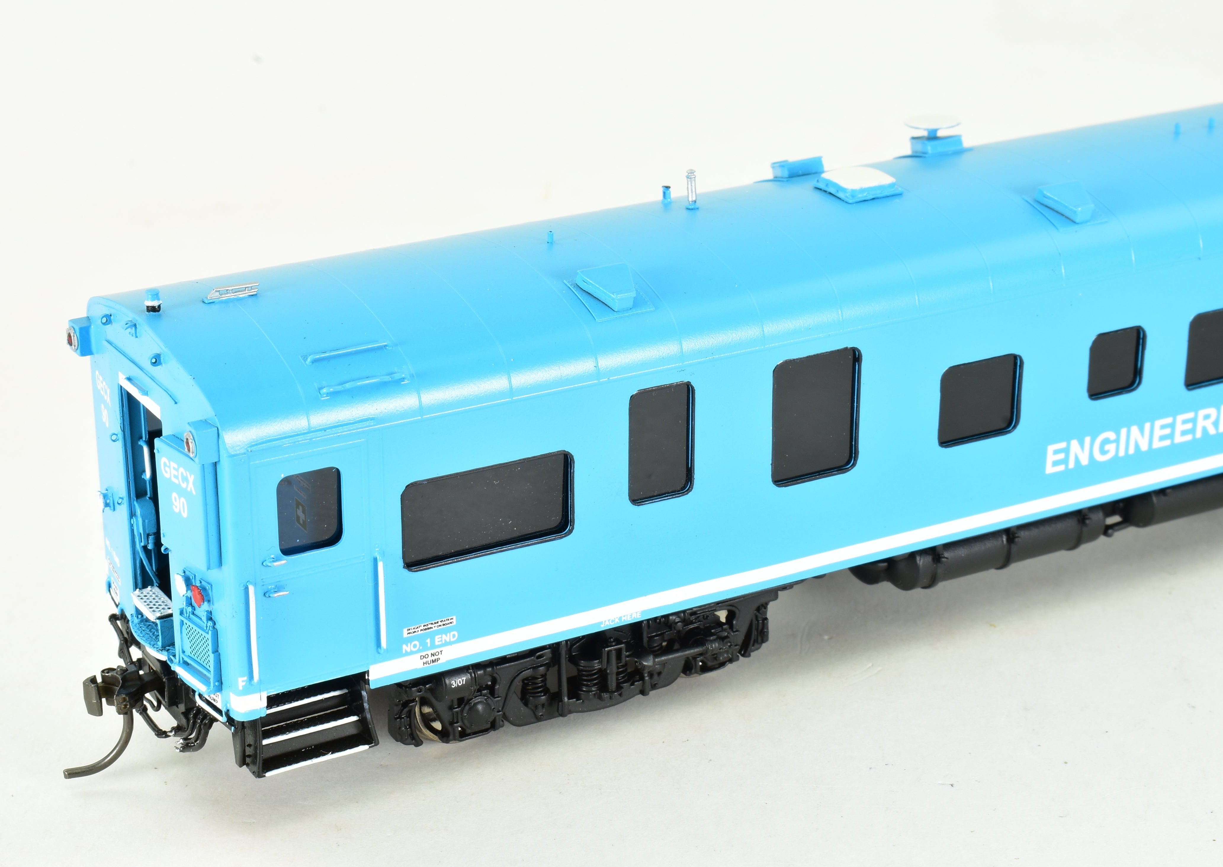 HO Scale Brass Model Train Set - Overland Models Inc. GE Demo, General Electric Demonstrator GE Evolution and Test Car Set with Factory Paint
