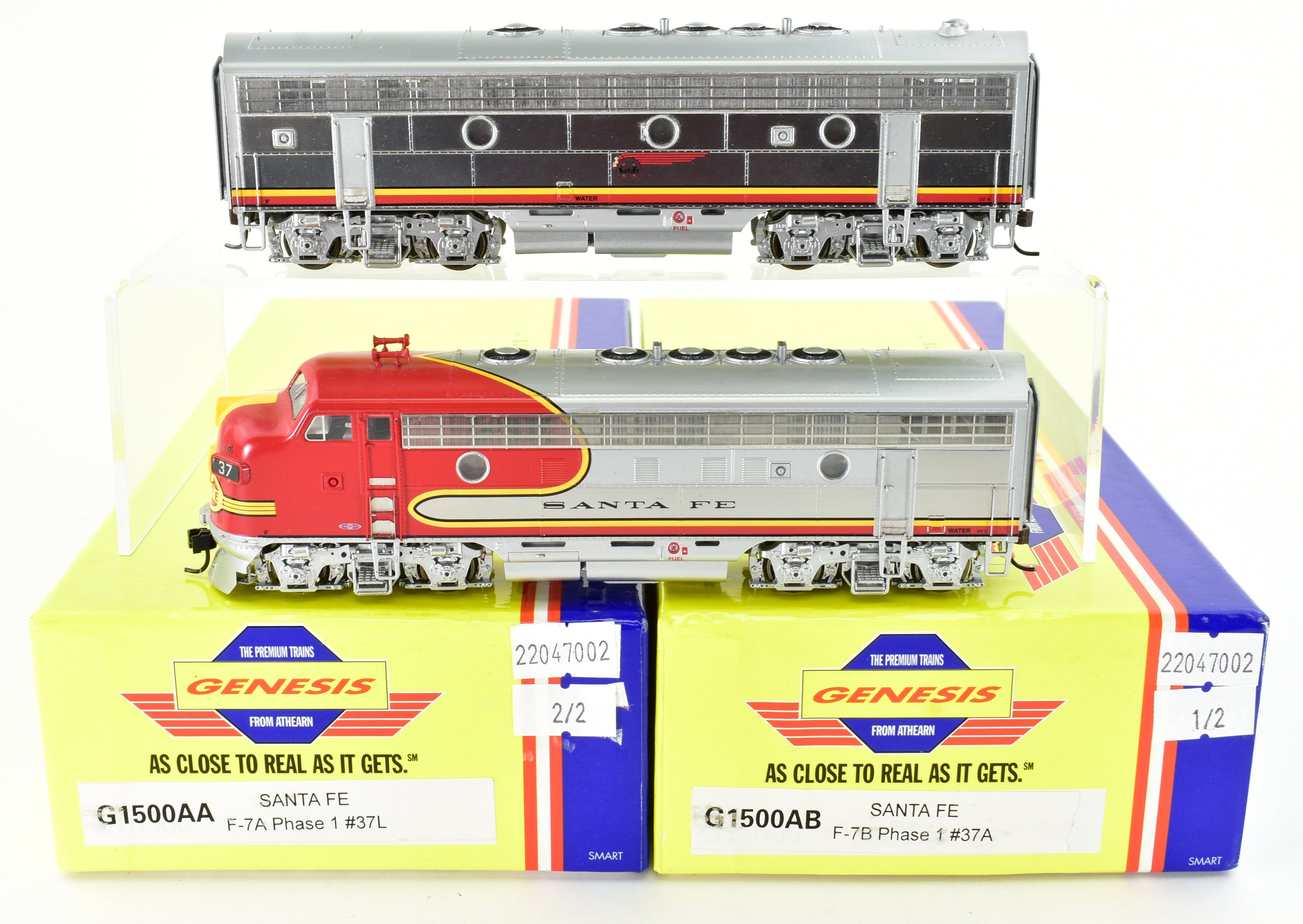 Athearn Genesis ATSF Santa Fe EMD F7A/F7B Phase I Set #37L & 37A First Run