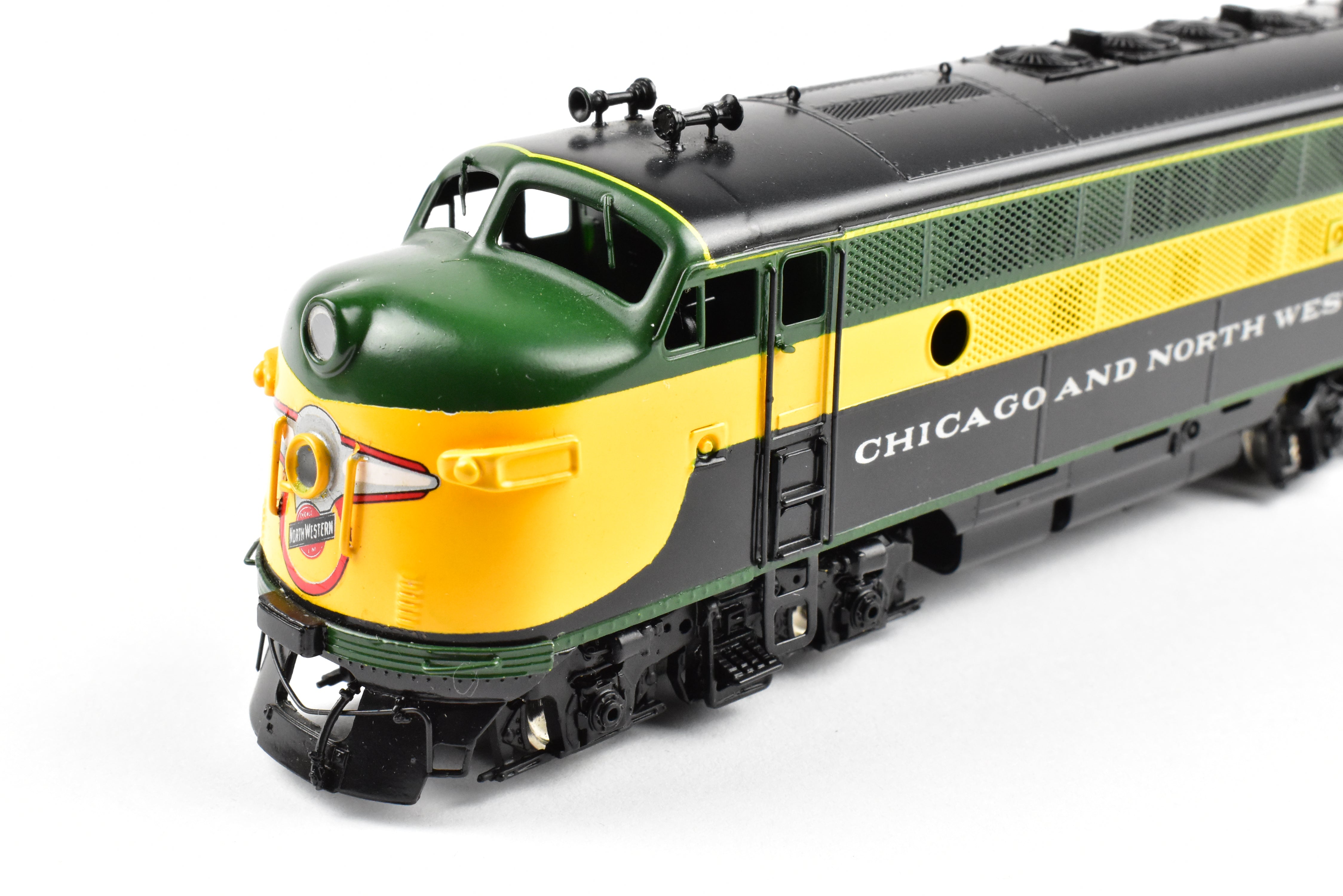 HO Scale Brass Model Train - Chicago and Northwestern EMD F3A/F3A PH II 1500 HP 2-Unit Set in C&NW's Freight Scheme (Oriental Limited)