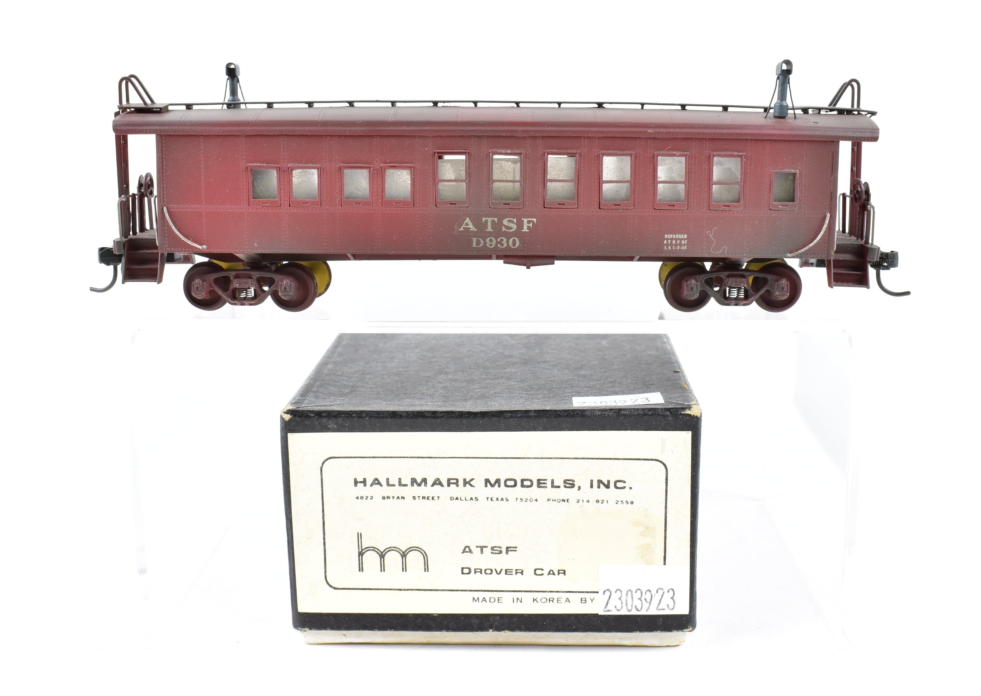 Custom Painted and Weathered HO Brass Hallmark ATSF - Santa Fe Drover Car