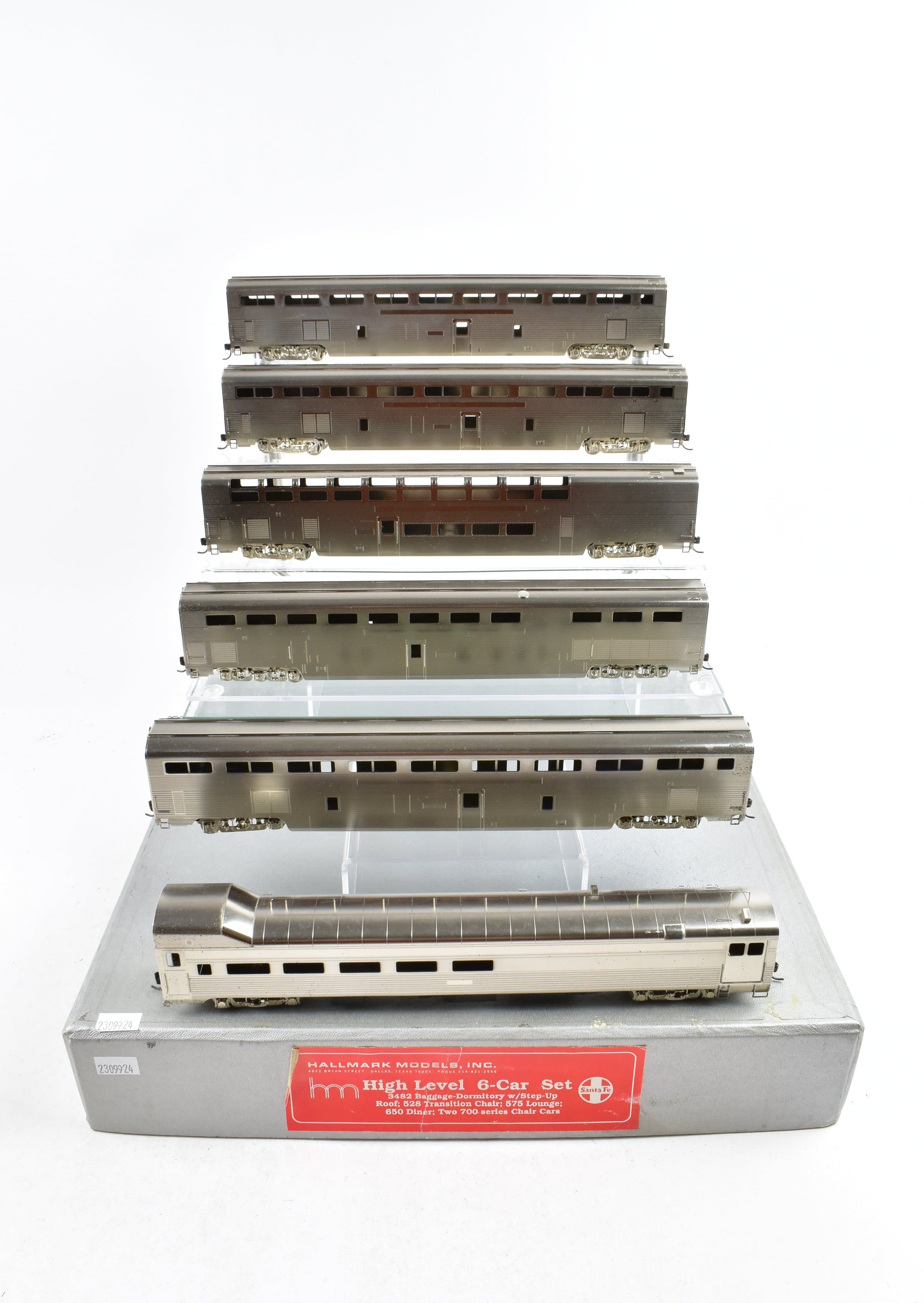 1983 HO Brass Hallmark ATSF Santa Fe High - Level 6 - Car Model Set