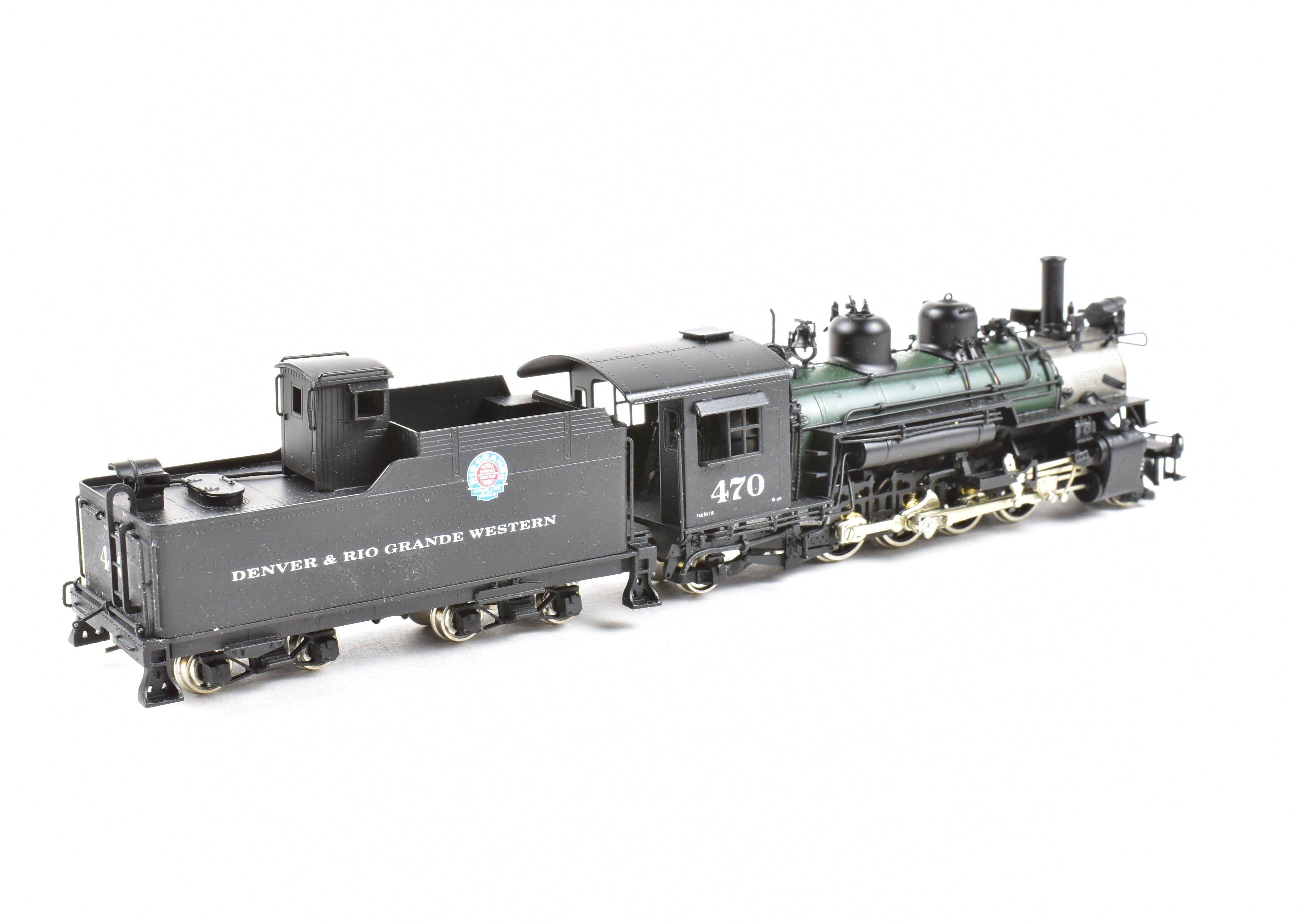 HOn3 Scale Brass Model Train - Sunset Models D&RGW (Denver & Rio Grande Western) K - 28 2 - 8 - 2 Steam Locomotive, Factory Painted No. 470