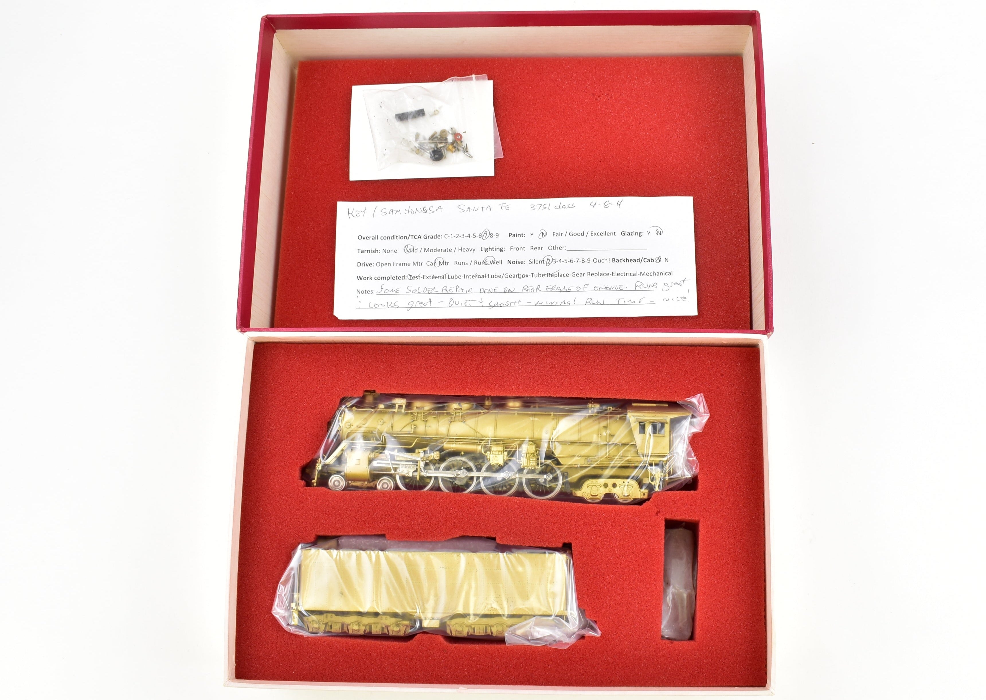 HO Scale Brass Key Imports ATSF - Santa Fe 3751 Class 4-8-4 Northern Model Train Engine