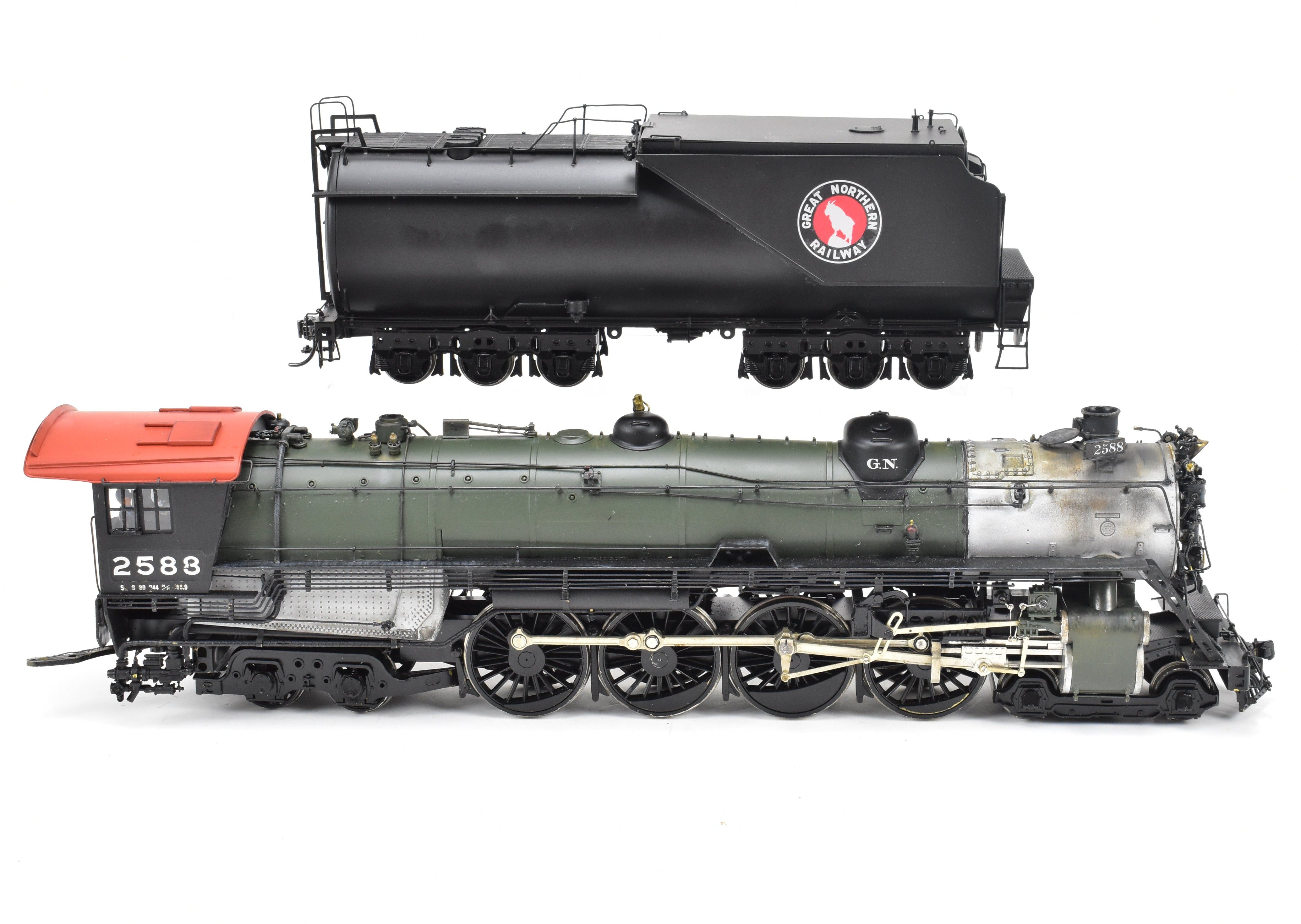 O Scale Brass Model Train - Sunset Models Great Northern S - 2 Class 4 - 8 - 4 Custom Painted Locomotive No. 2588