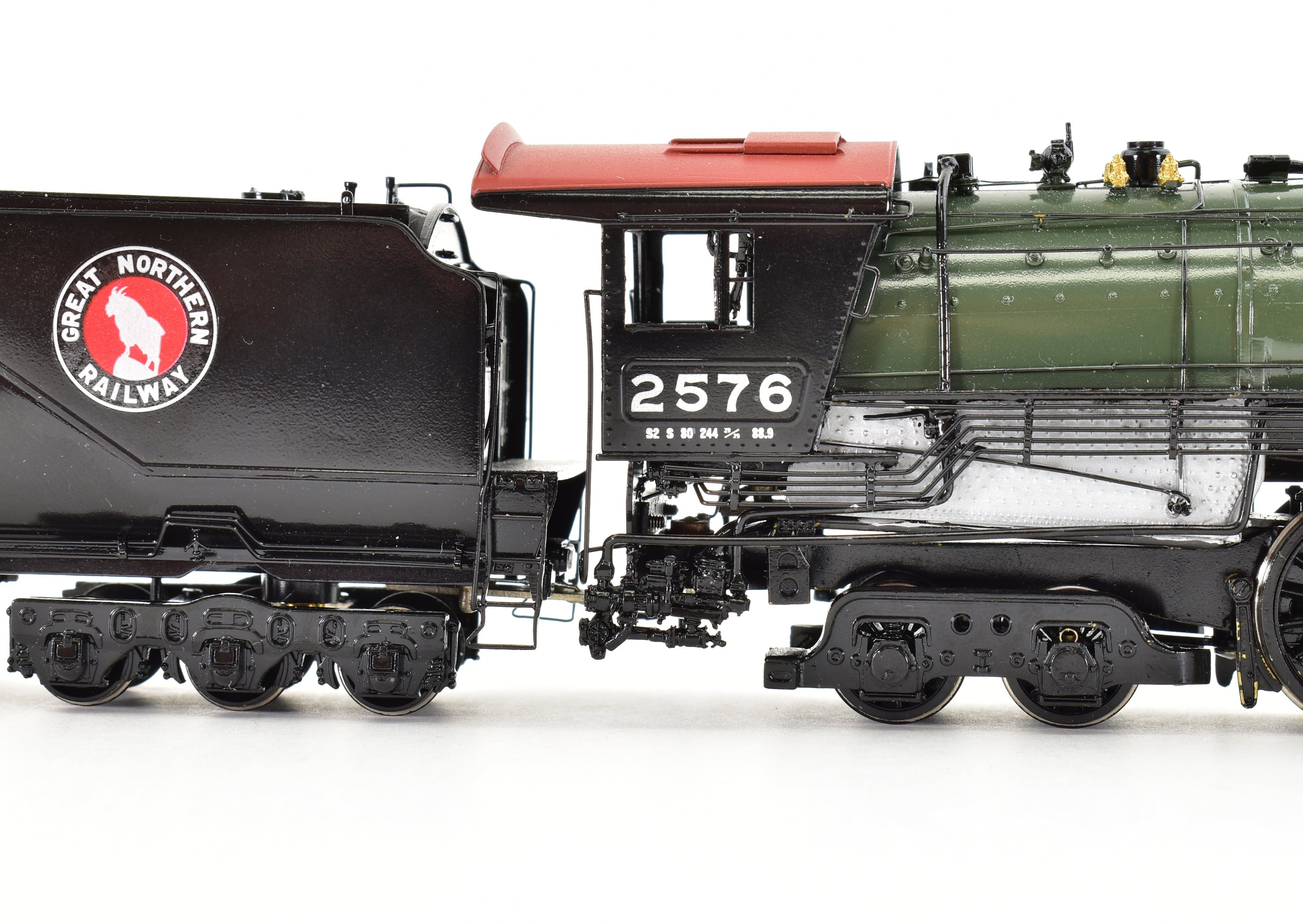 HO Scale Brass Model Train - Great Northern S-2 4-8-4 Professionally Painted in Glacier Park Scheme by Westside Model Co. GN