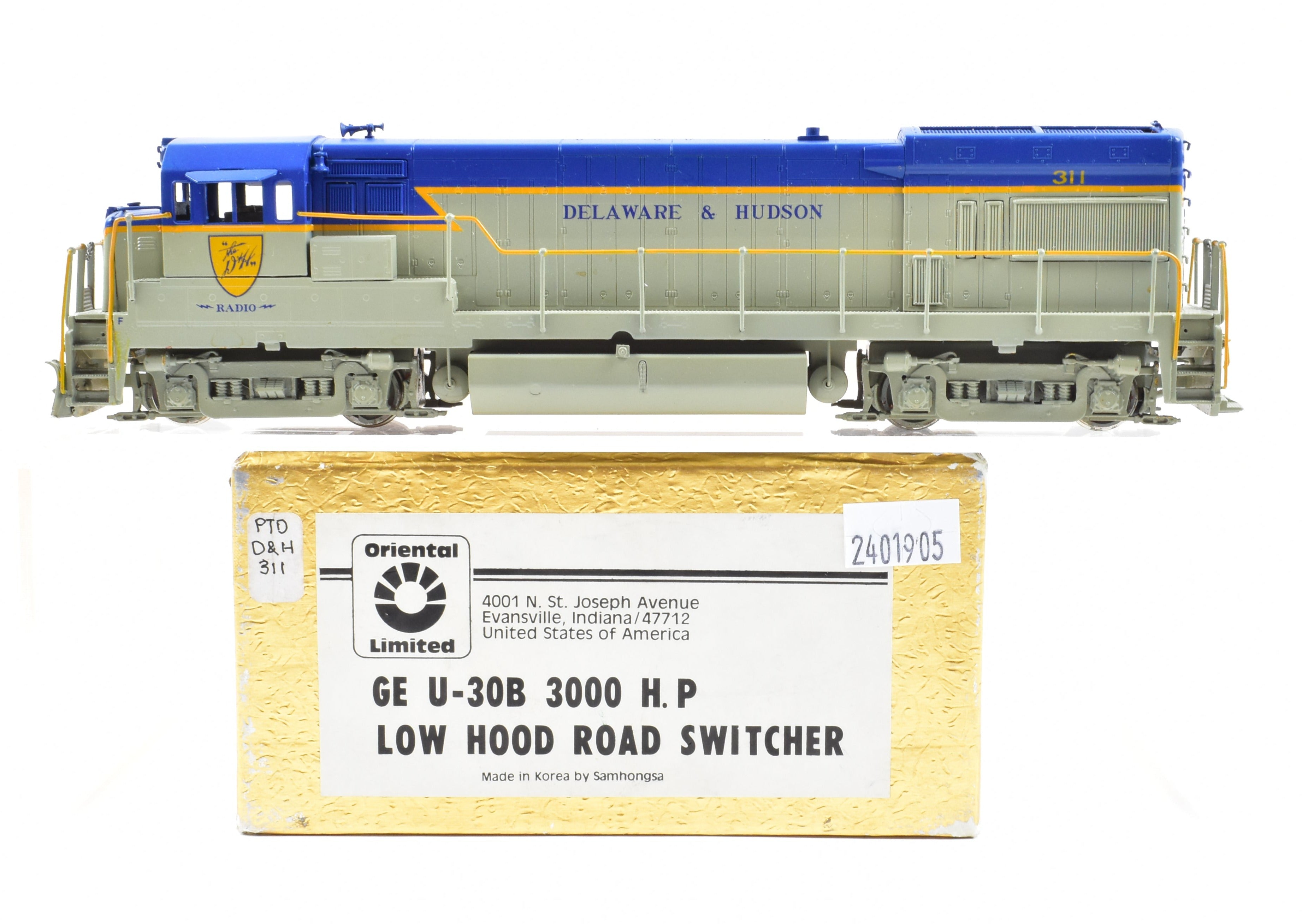 Custom Painted HO Brass Delaware & Hudson GE U-30B 3000 HP Road Switcher No. 311