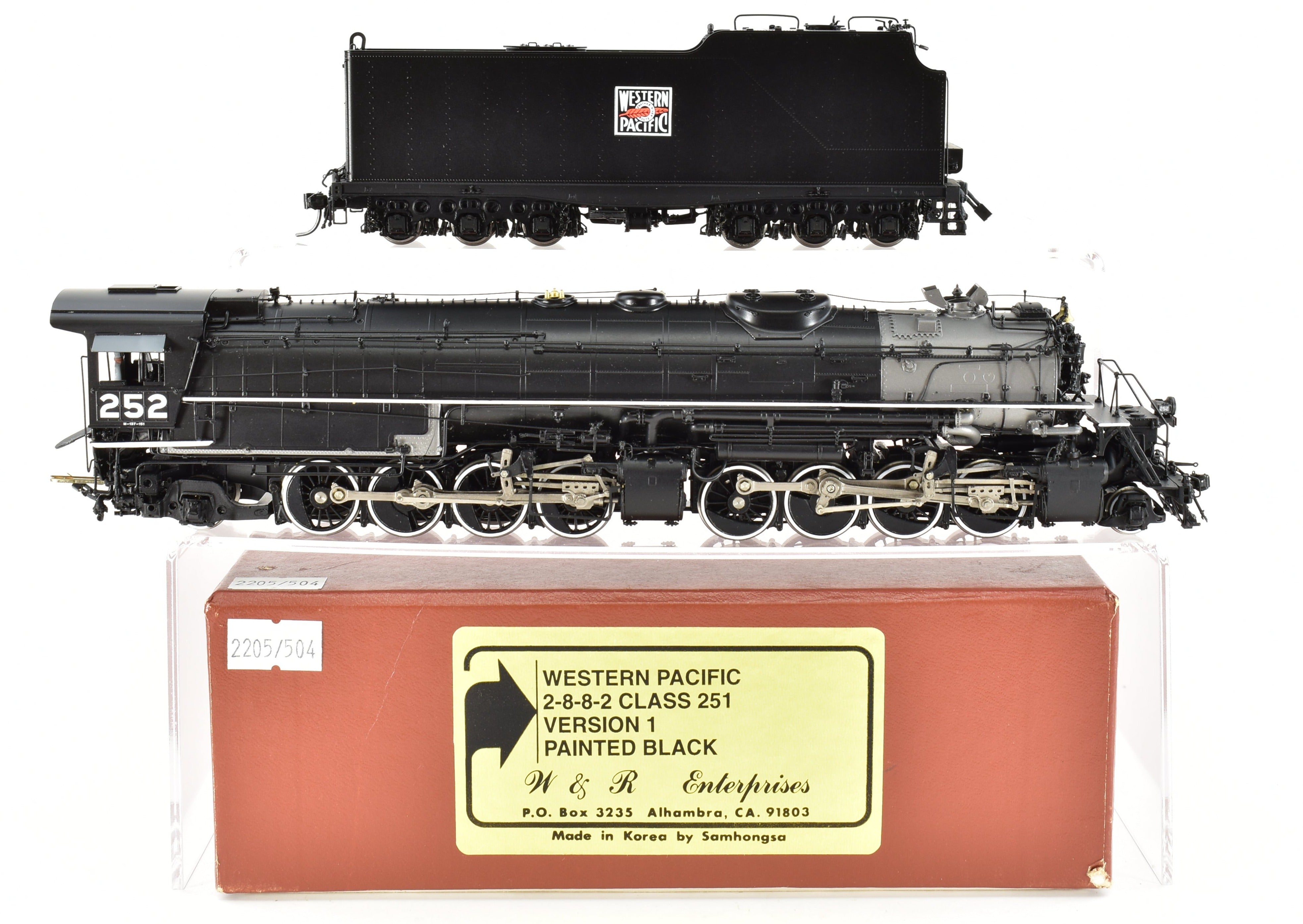 HO Brass Western Pacific 2-8-8-2 Class 251 V1 FP Black DCC & Sound by W&R