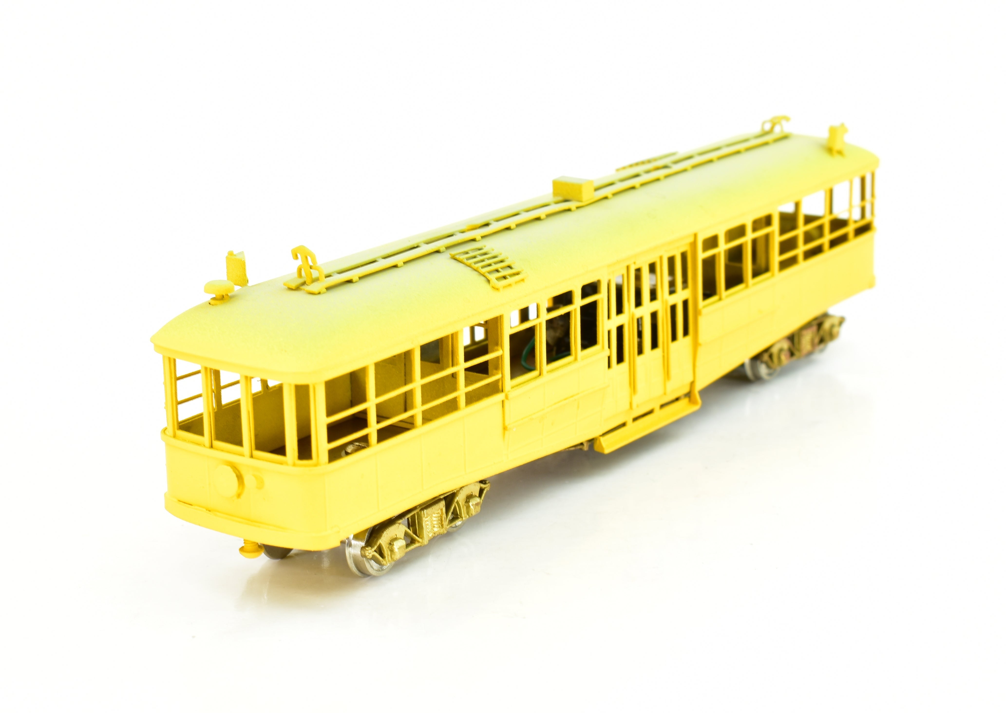 HO Scale Brass Los Angeles Railway Type C Streetcar Partially Painted by S. Soho & Co., Sold As-It-Is Condition