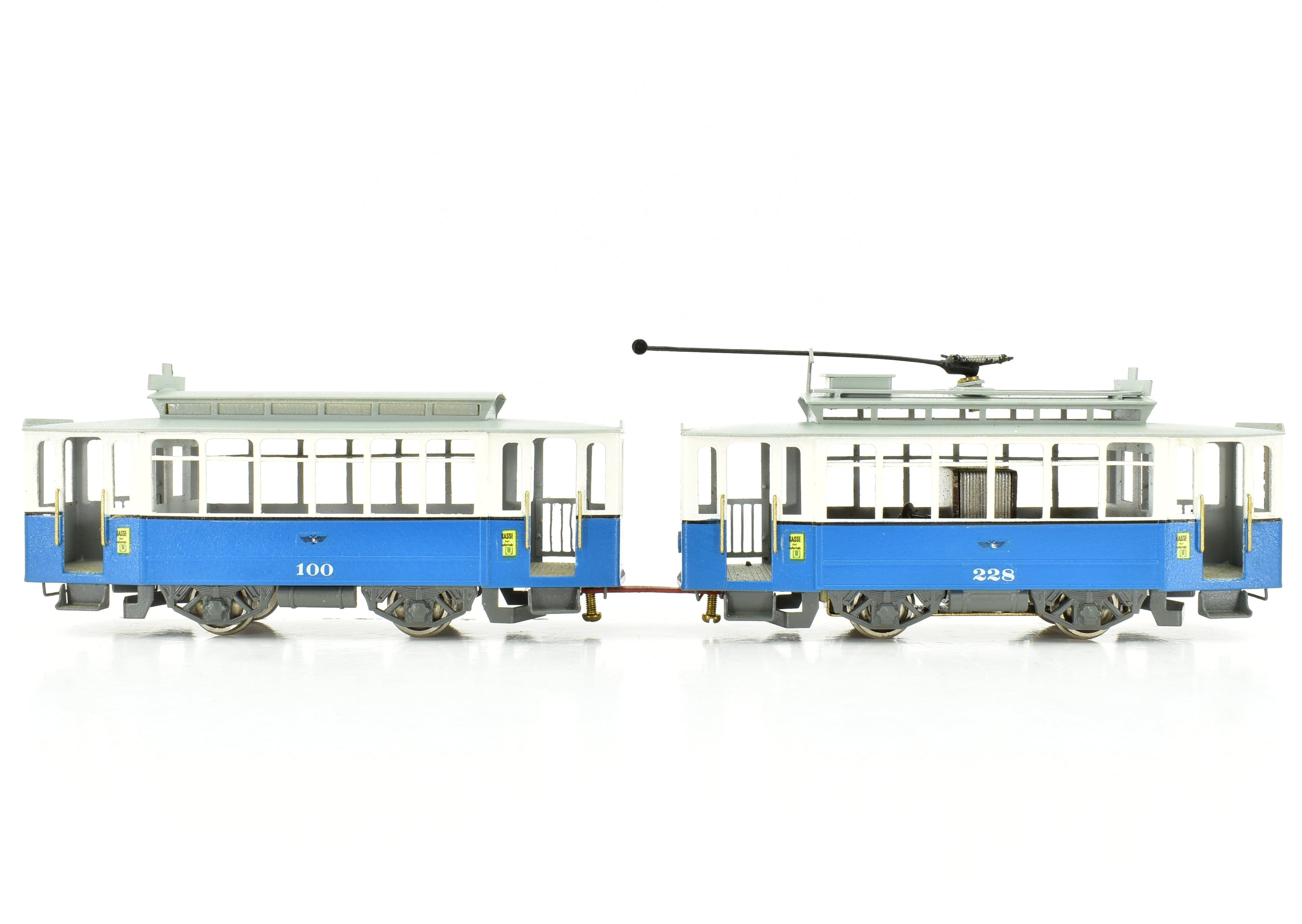 Collectible HO Scale Brass Philotrain Apeldoor - Nederland Type HTM 51 - 80 Painted Tram Set Model