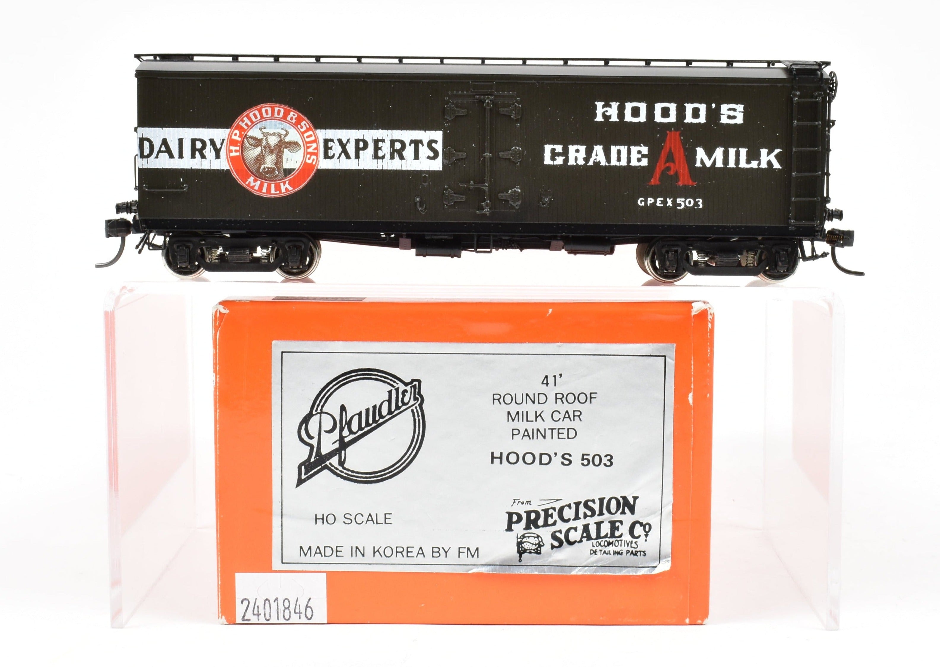 High - Quality HO Scale Brass Precision Scale Co. Model Train GPEX 41 - Foot Wood Sheath Milk Tank Car Hoods FP for Collectors