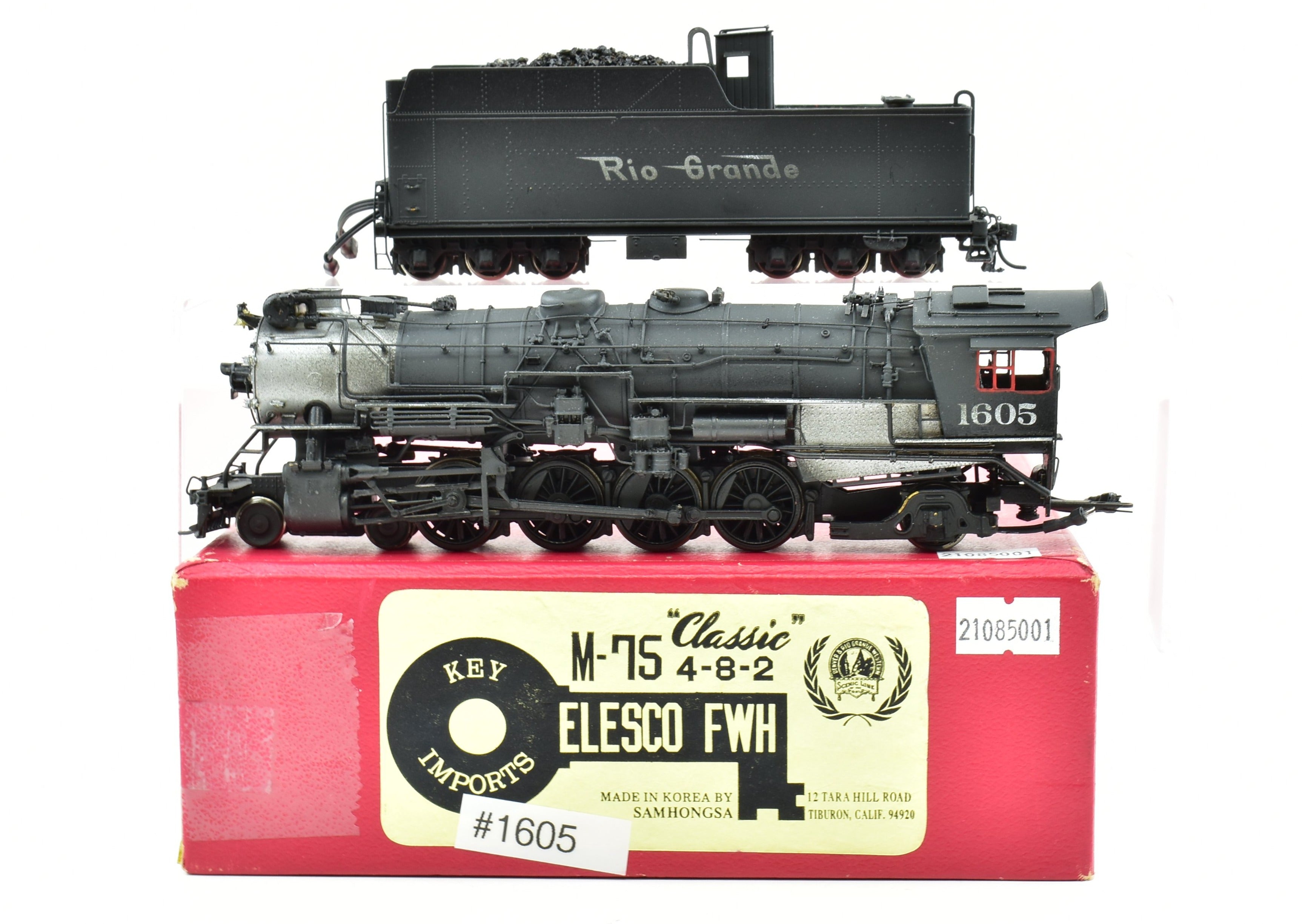 HO Scale Custom Painted DCC & Sound Brass Key Imports Model of Denver & Rio Grande Western M - 75 4 - 8 - 2 Mountain Locomotive