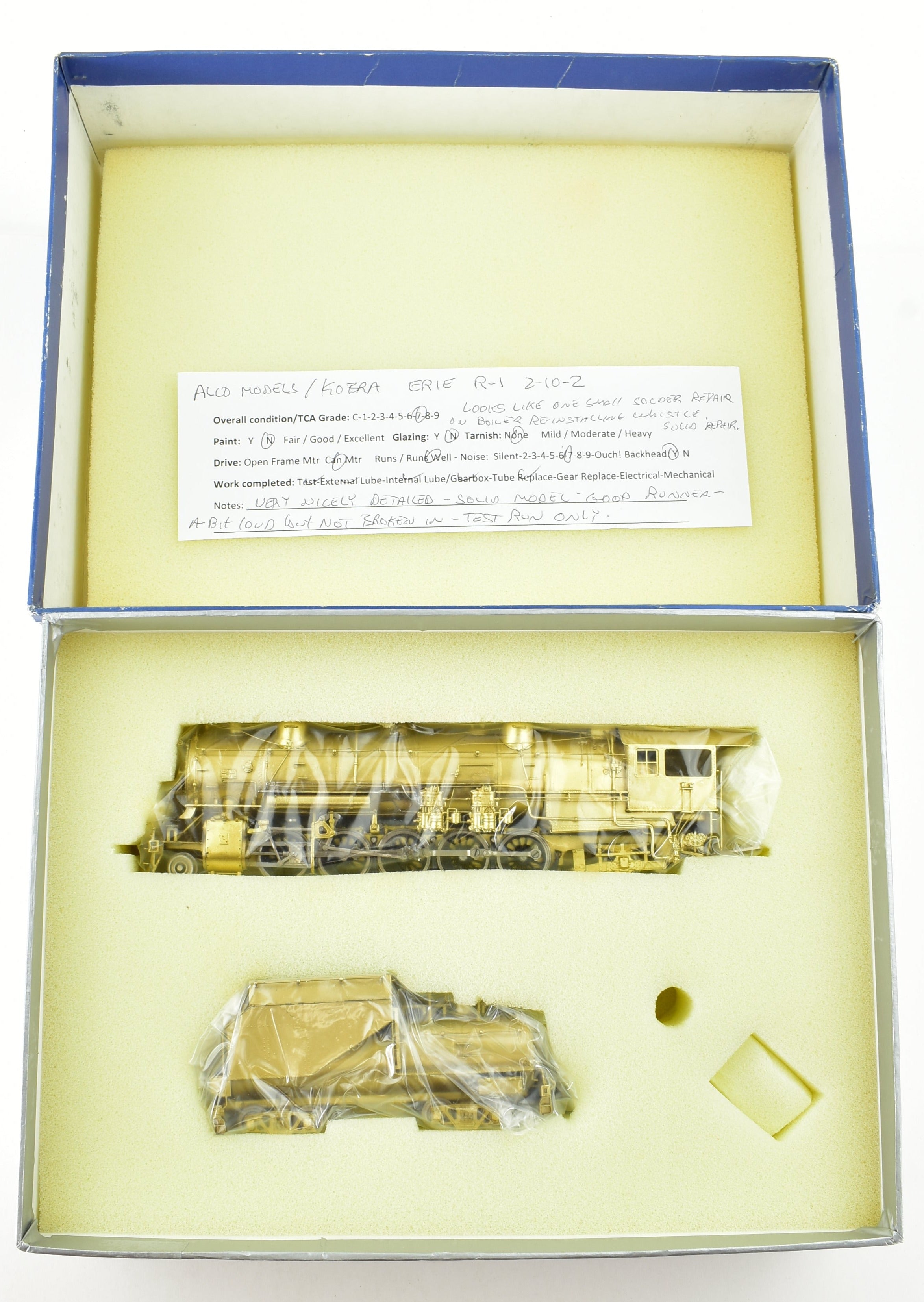 HO Scale Brass ALCO Model Erie Railroad R - 1 2 - 10 - 0 Santa Fe Steam Locomotive Model