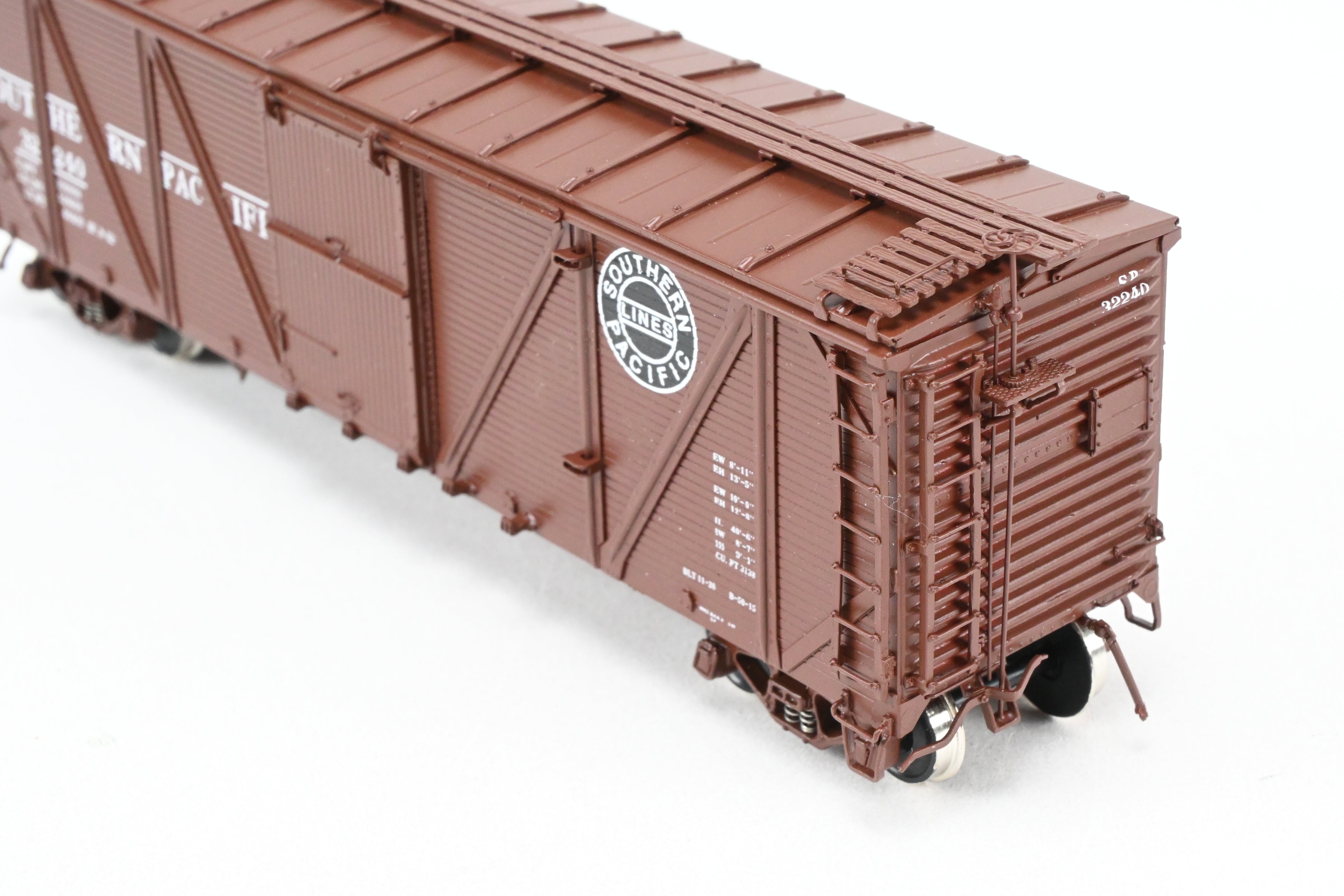 HO Scale Brass Challenger Imports Southern Pacific Class B - 50 - 15 Outside Braced Wood - Sheathed Box Car with Hutchins Roof, Model Number FP #32240