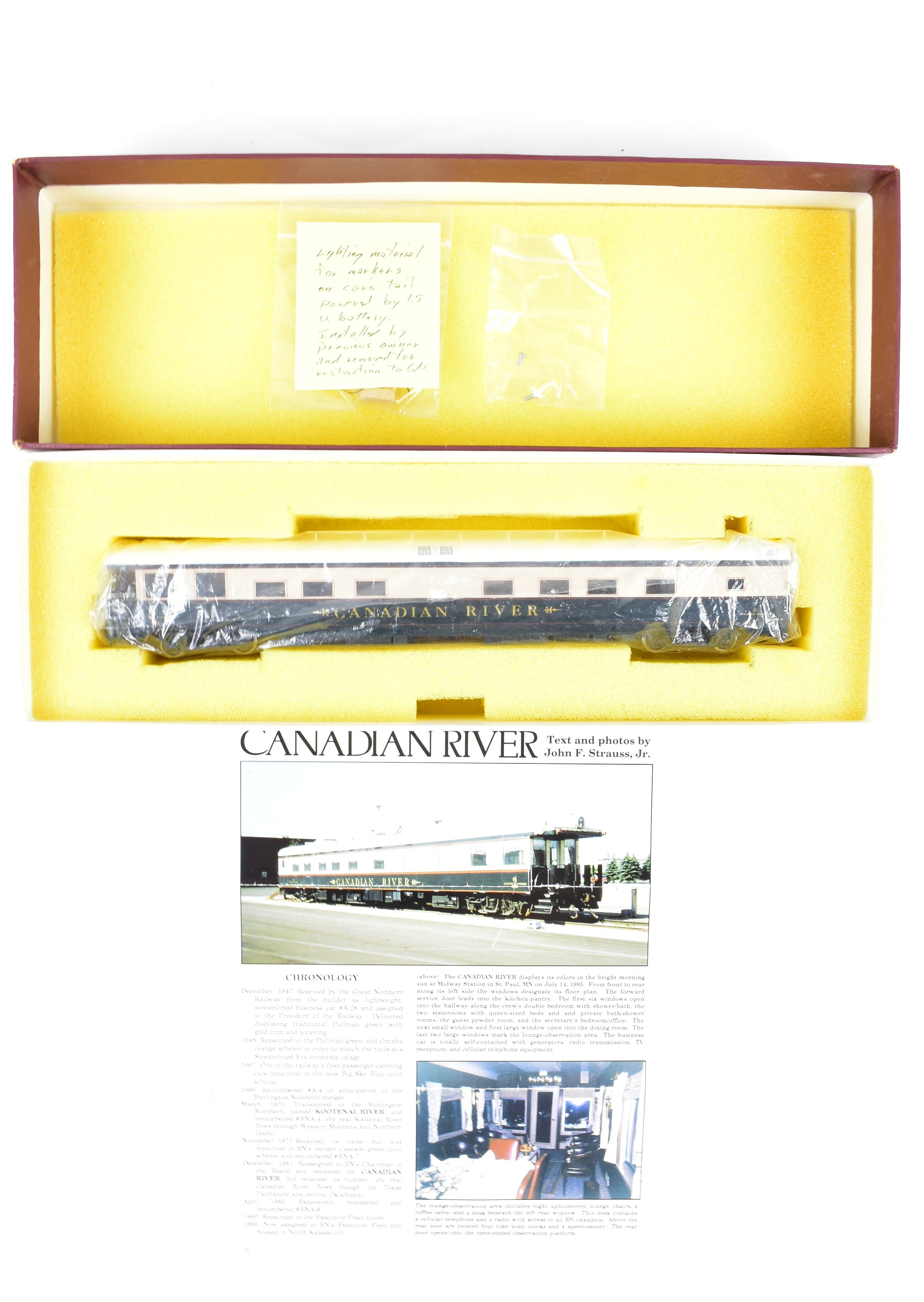 HO Scale Brass Burlington Northern 'Canadian River' Pro - Painted Business Car by W&R Enterprises
