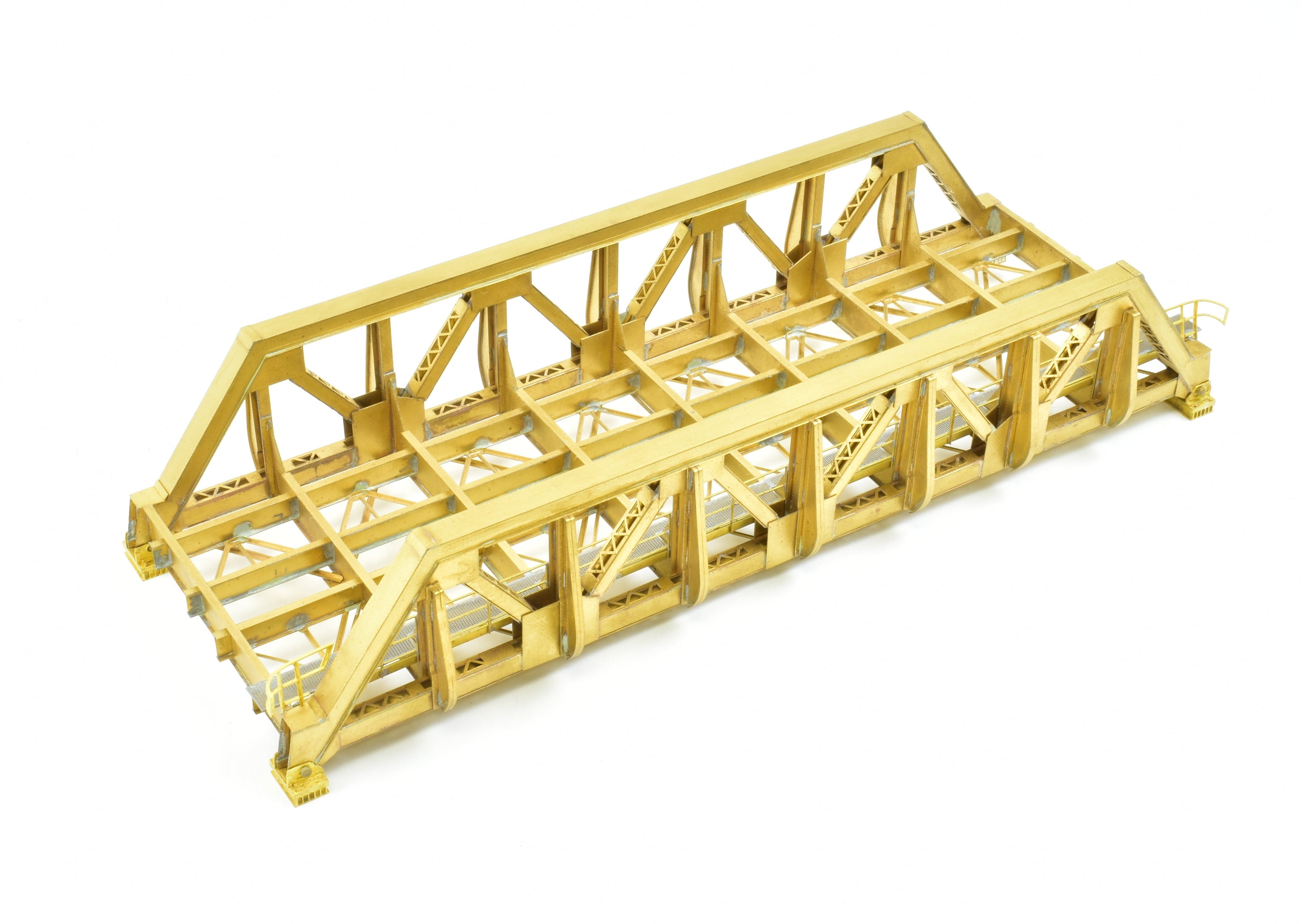 HO Scale Brass Overland Models, Inc. Pony Truss Thru Bridge 93 2-Track Type with Additional Braces for Model Railroads