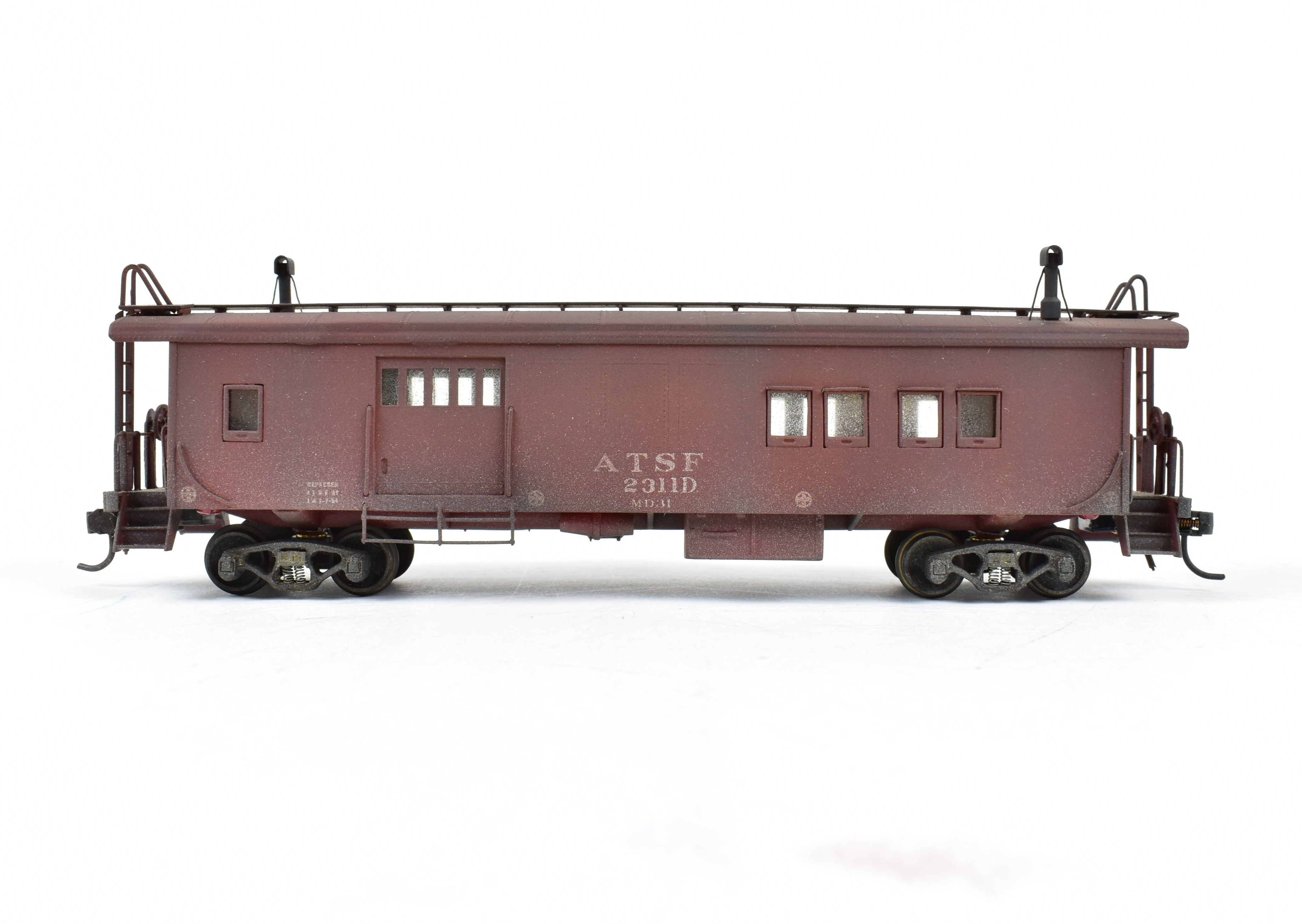 Custom Painted and Weathered HO Brass ATSF - Santa Fe Transfer Caboose by Hallmark Models