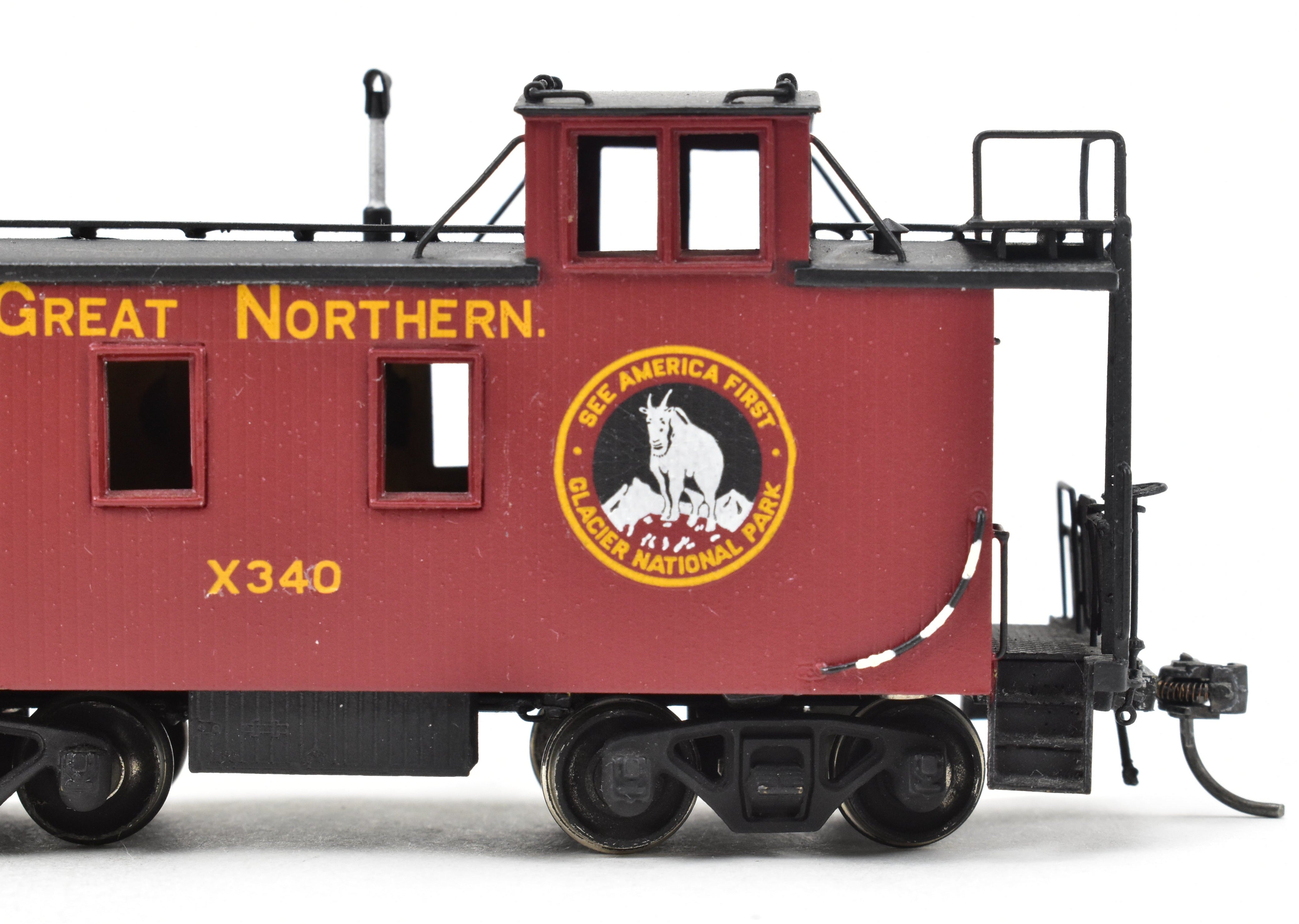 HO Scale Brass Model Train - Oriental Limited Great Northern Caboose X330 - 749, Custom - Painted Version C/P #X340