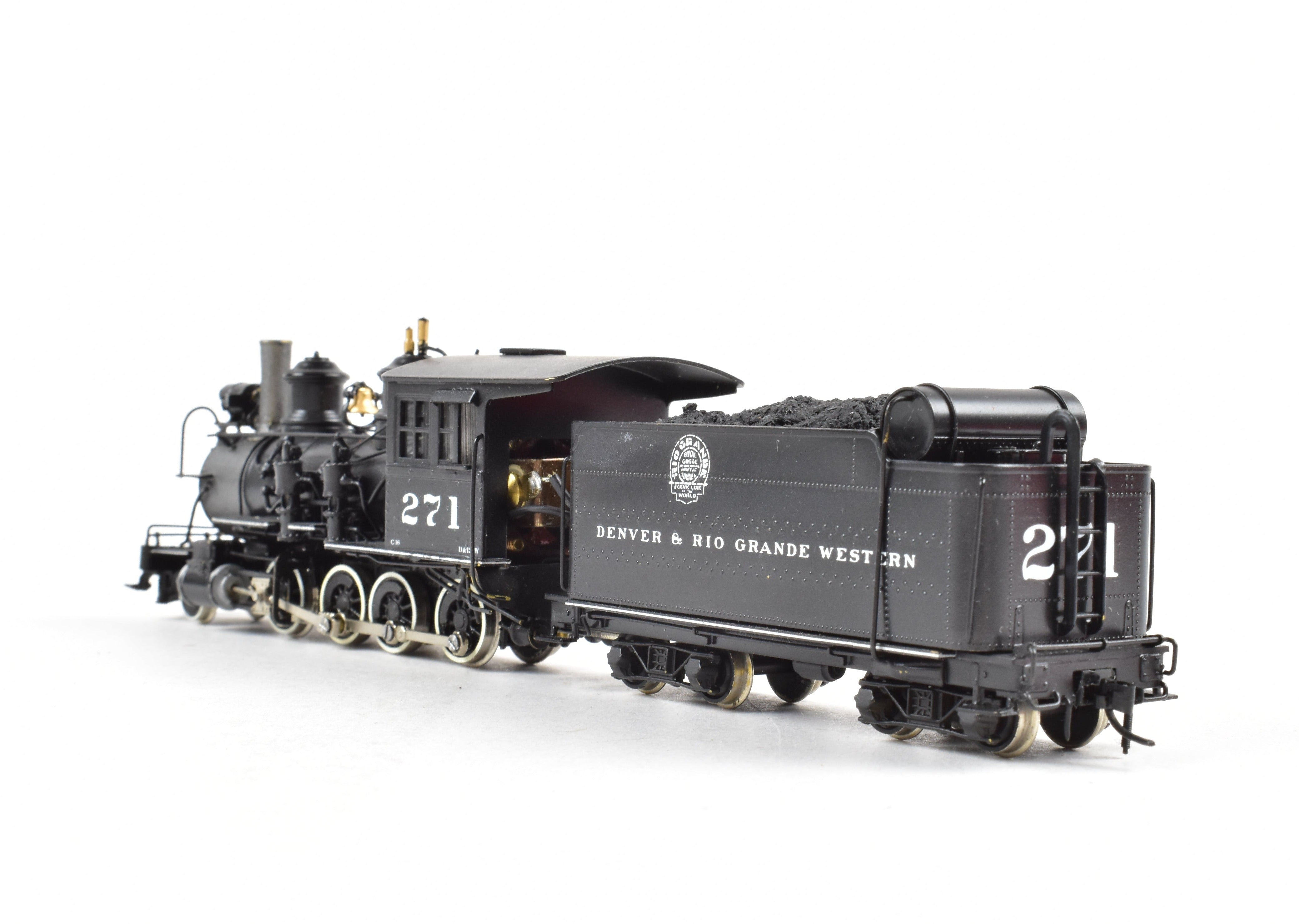 HOn3 Brass Westside D&RGW C-16 2-8-0 #271 with SoundTraxx Tsunami DCC
