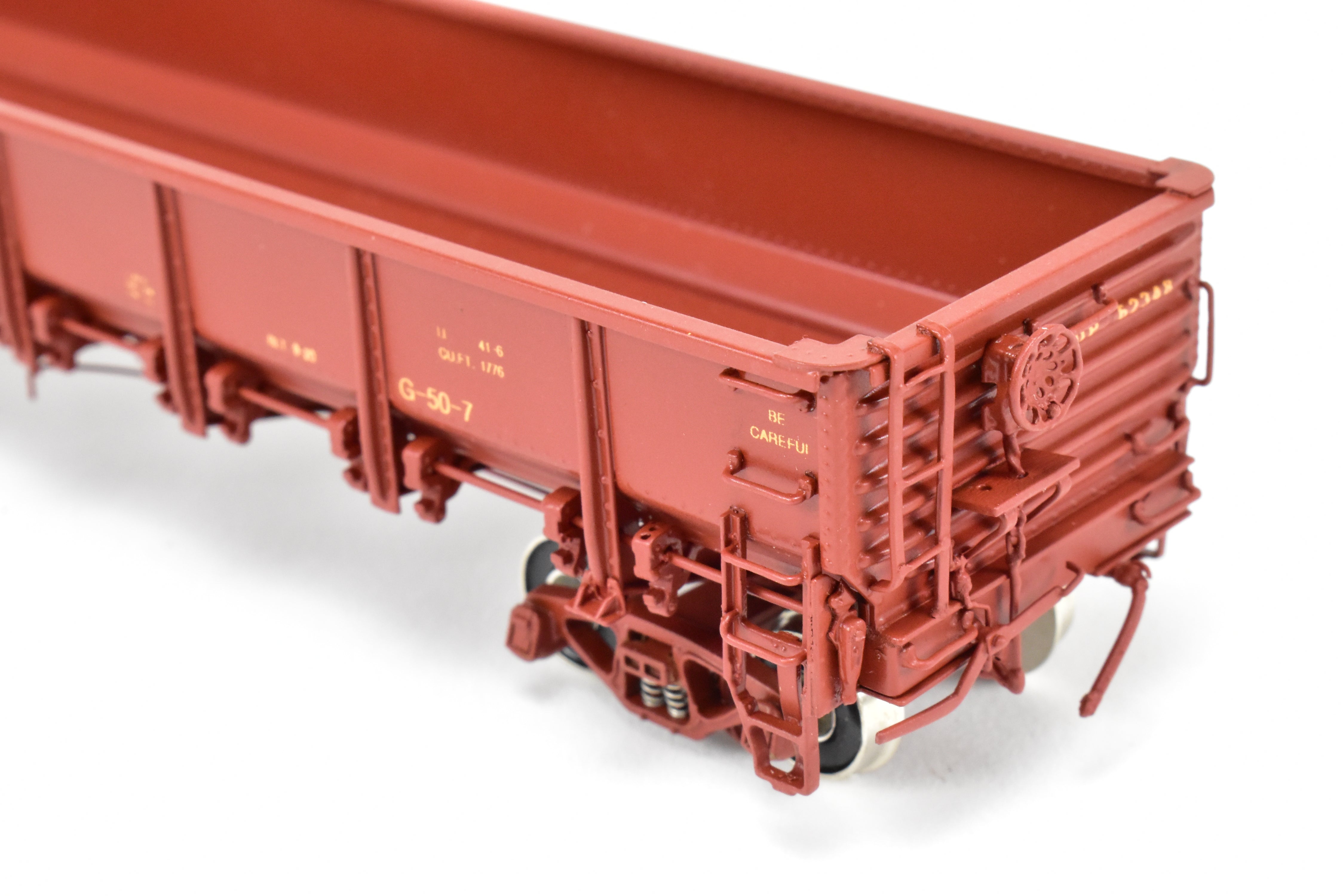 HO Scale Brass Challenger Imports Union Pacific Class G50 - 7 Drop Bottom Gondola Model, Version 2 with Rivet Side Sheets, Factory - Painted and Numbered FP #62348