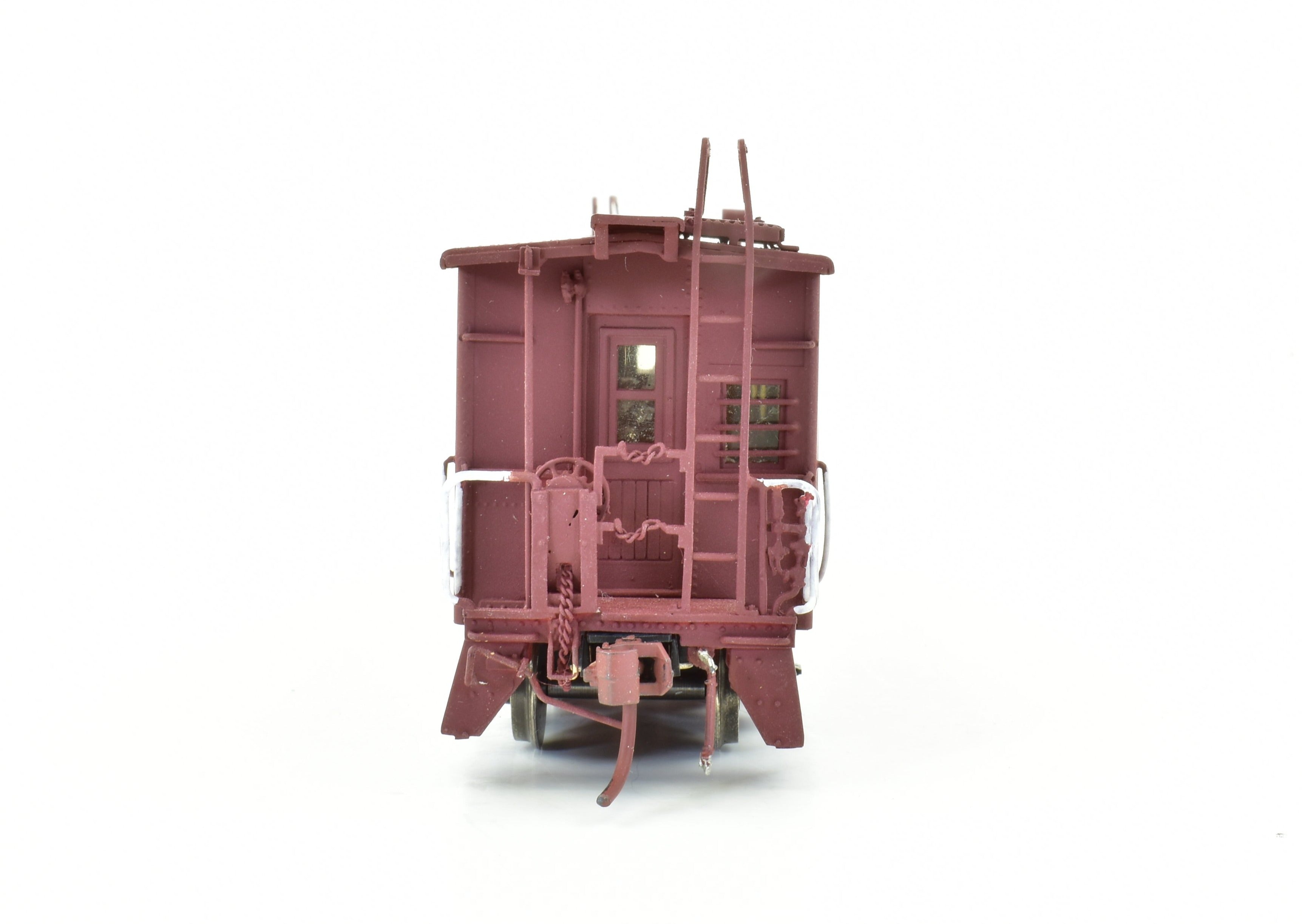 HO Scale Brass Precision Scale Co. Model of Southern Pacific C-30-4 Bay Window Caboose with Custom Painting and Weathering, Imported from Korea in 1990