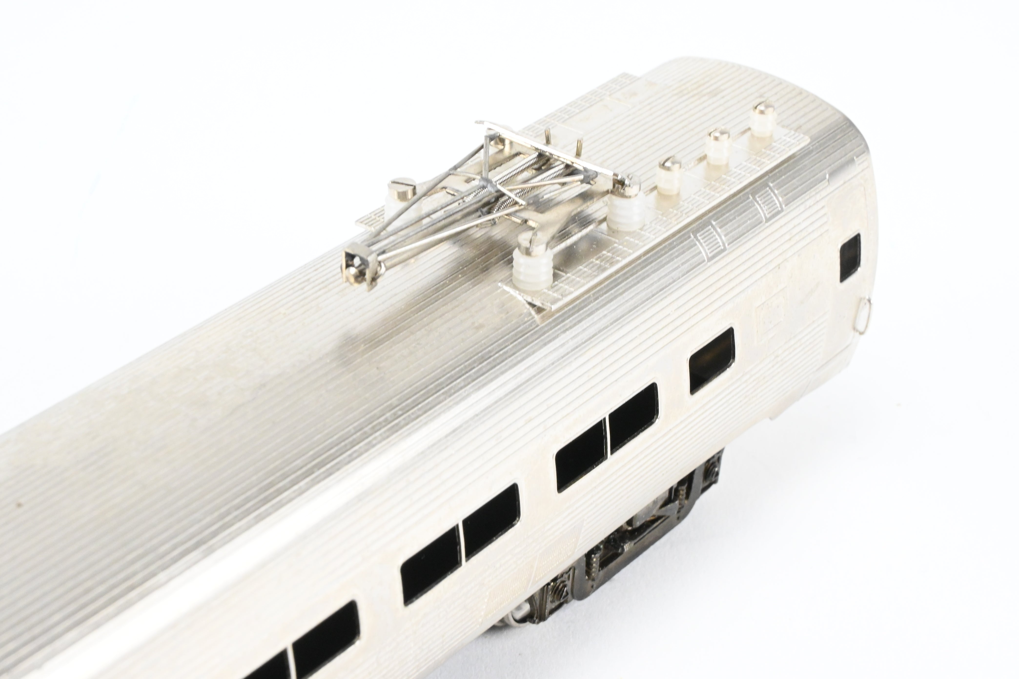 HO Scale Brass Gem Models Collectible PC - Penn Central/Amtrak Budd Metroliner 2-Car Set (1 Powered and 1 Non-Powered) with Factory Plated and Unlettered Finish