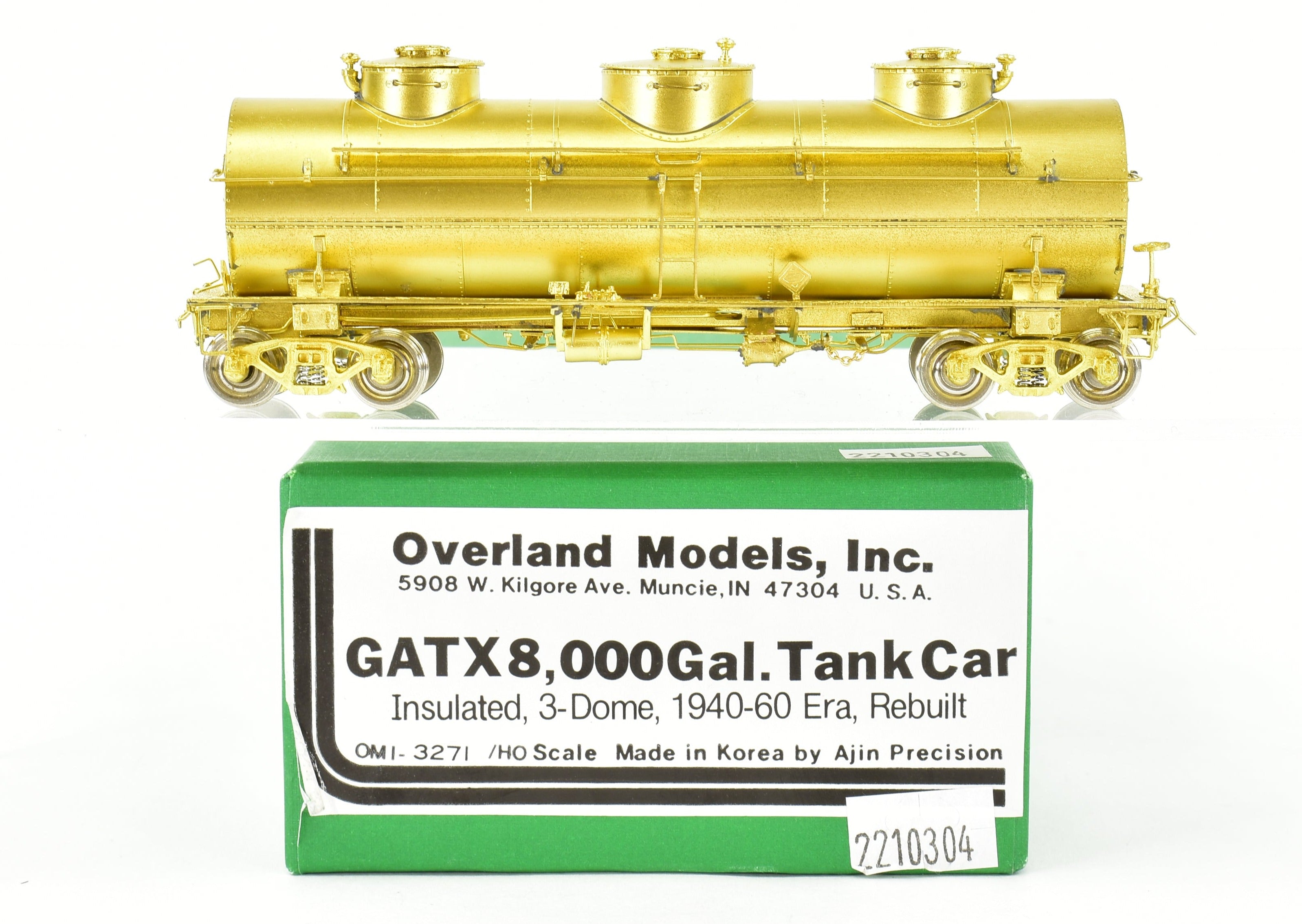 HO Brass OMI 8,000 Gallon Insulated Three Dome Tank Car by Overland Models