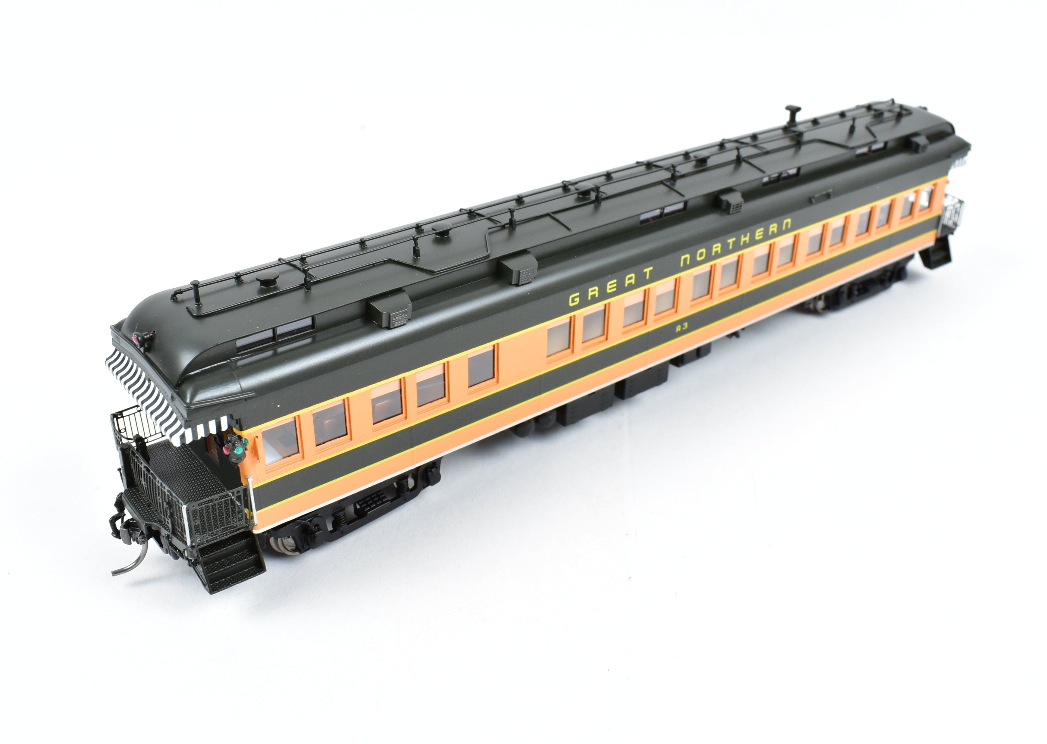 High - Quality HO Scale New Brass Model Train of North Bank Line and Great Northern 2nd A3 Business Car in Empire Builder Design