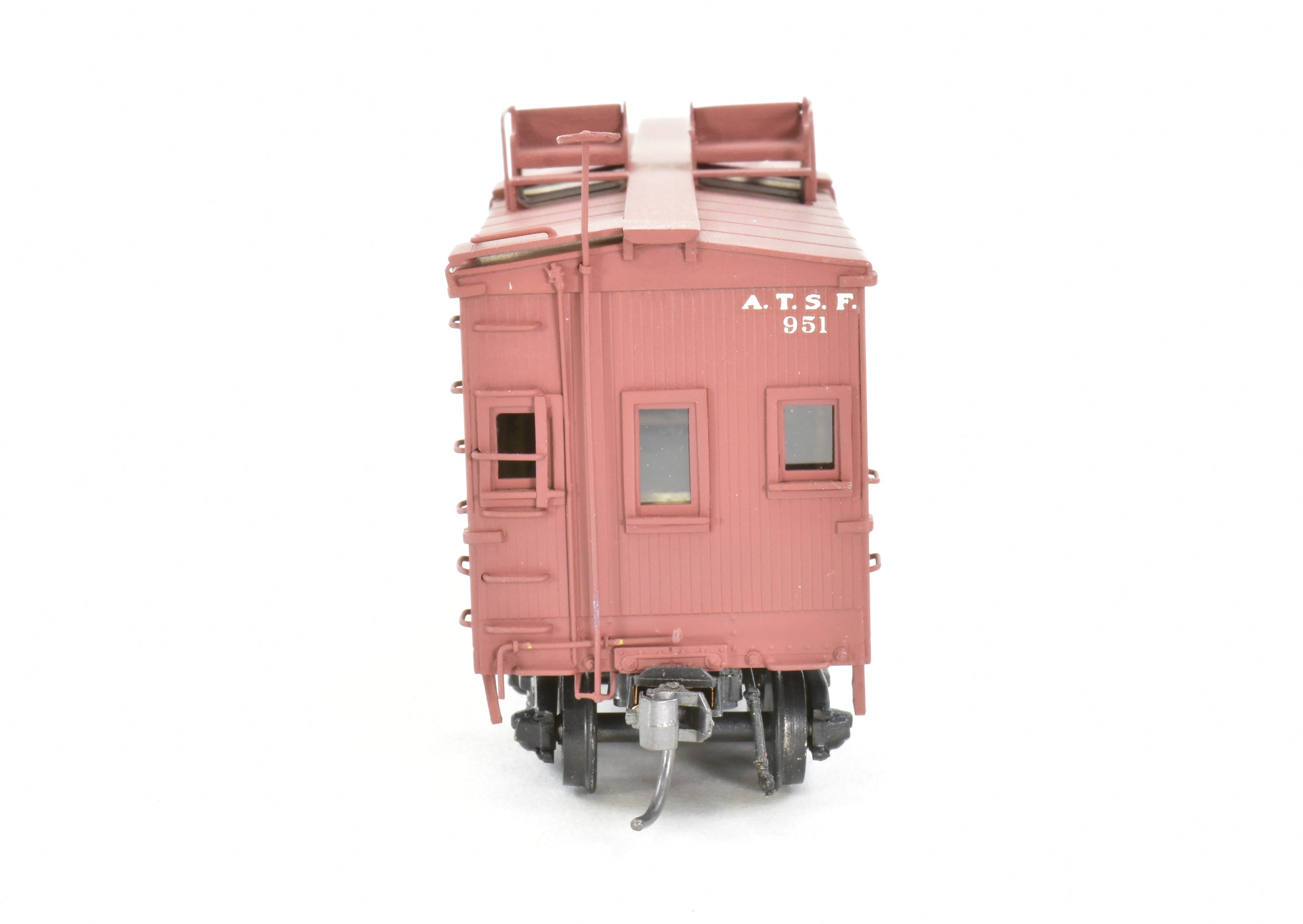 HO Scale Brass Key Imports ATSF - Santa Fe Open Air Seats Hollywood Caboose Professionally Painted Model No. 951