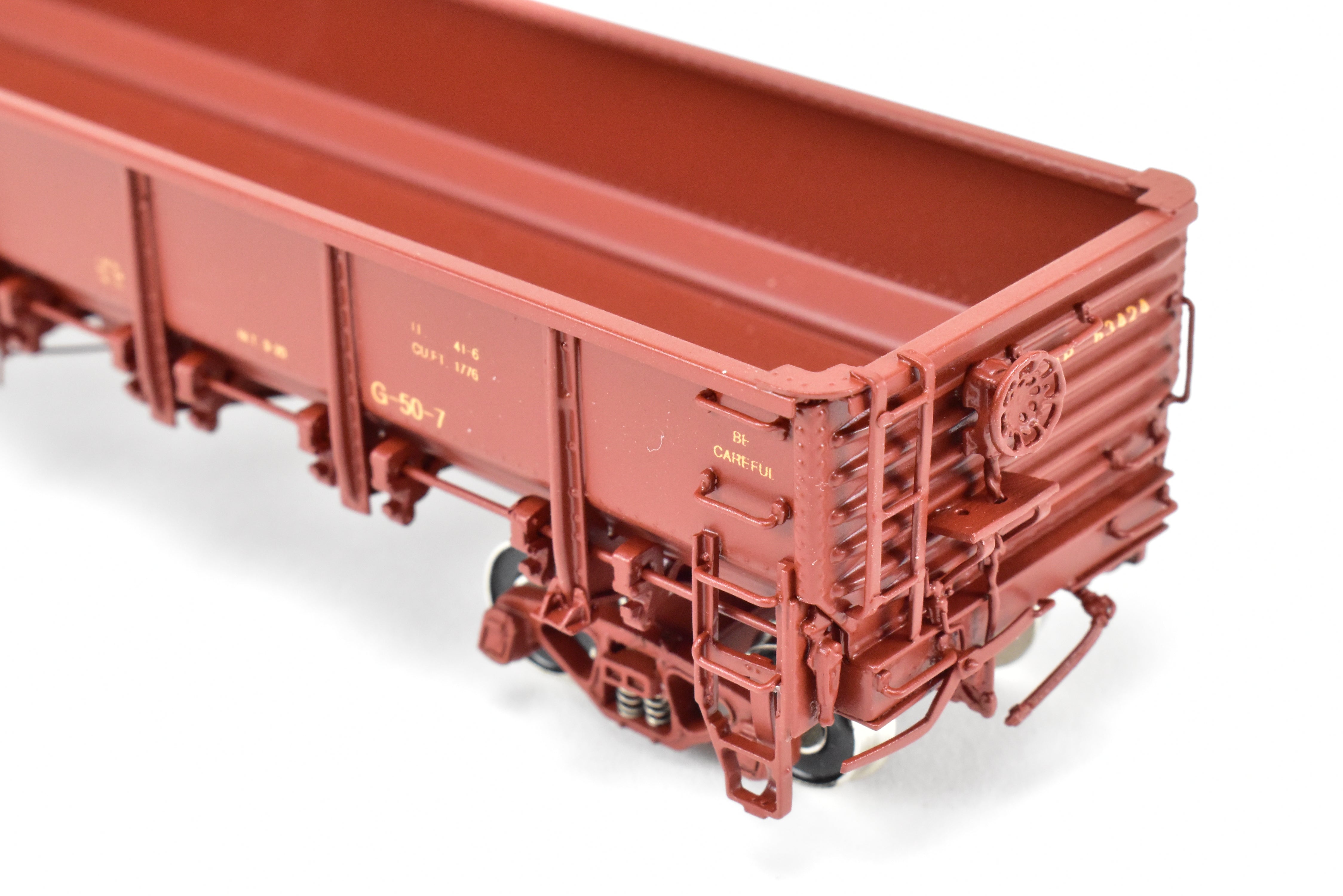HO Scale Brass Challenger Imports Union Pacific Class G50 - 7 Drop Bottom Gondola Model Version 2 with Riveted Side Sheets, Factory - Painted FP #63424
