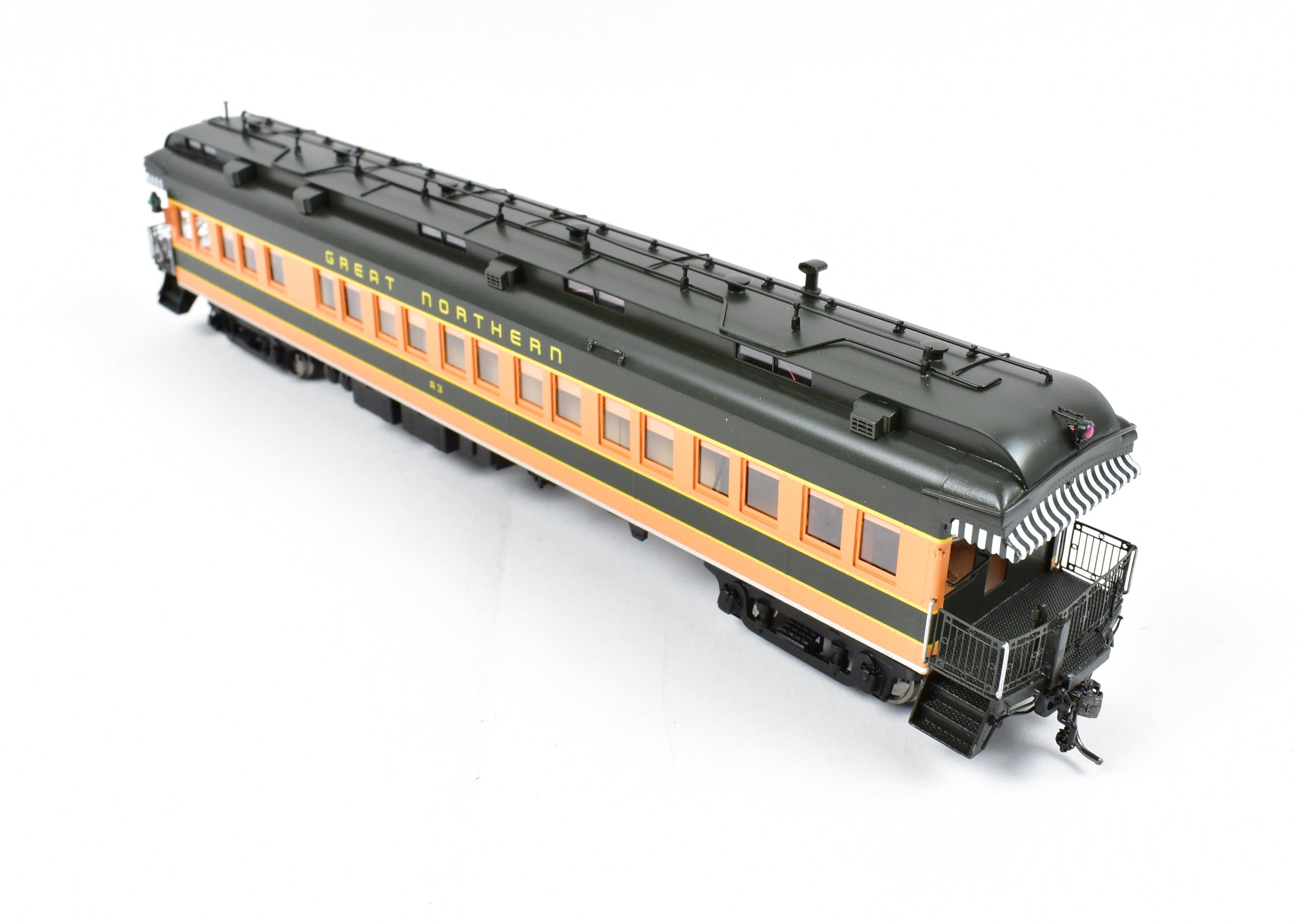 High - Quality HO Scale New Brass Model Train of North Bank Line and Great Northern 2nd A3 Business Car in Empire Builder Design