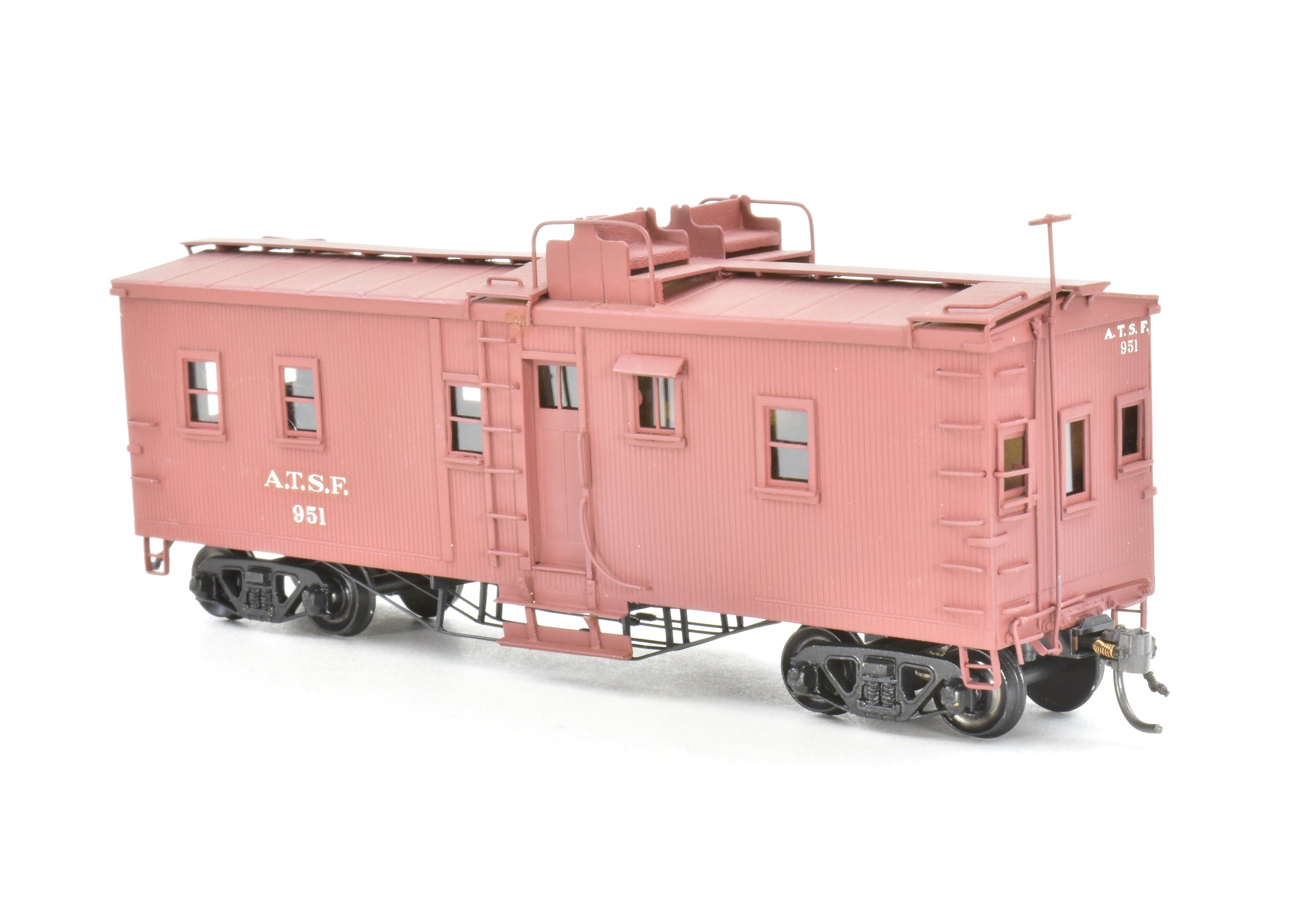 HO Scale Brass Key Imports ATSF - Santa Fe Open Air Seats Hollywood Caboose Professionally Painted Model No. 951