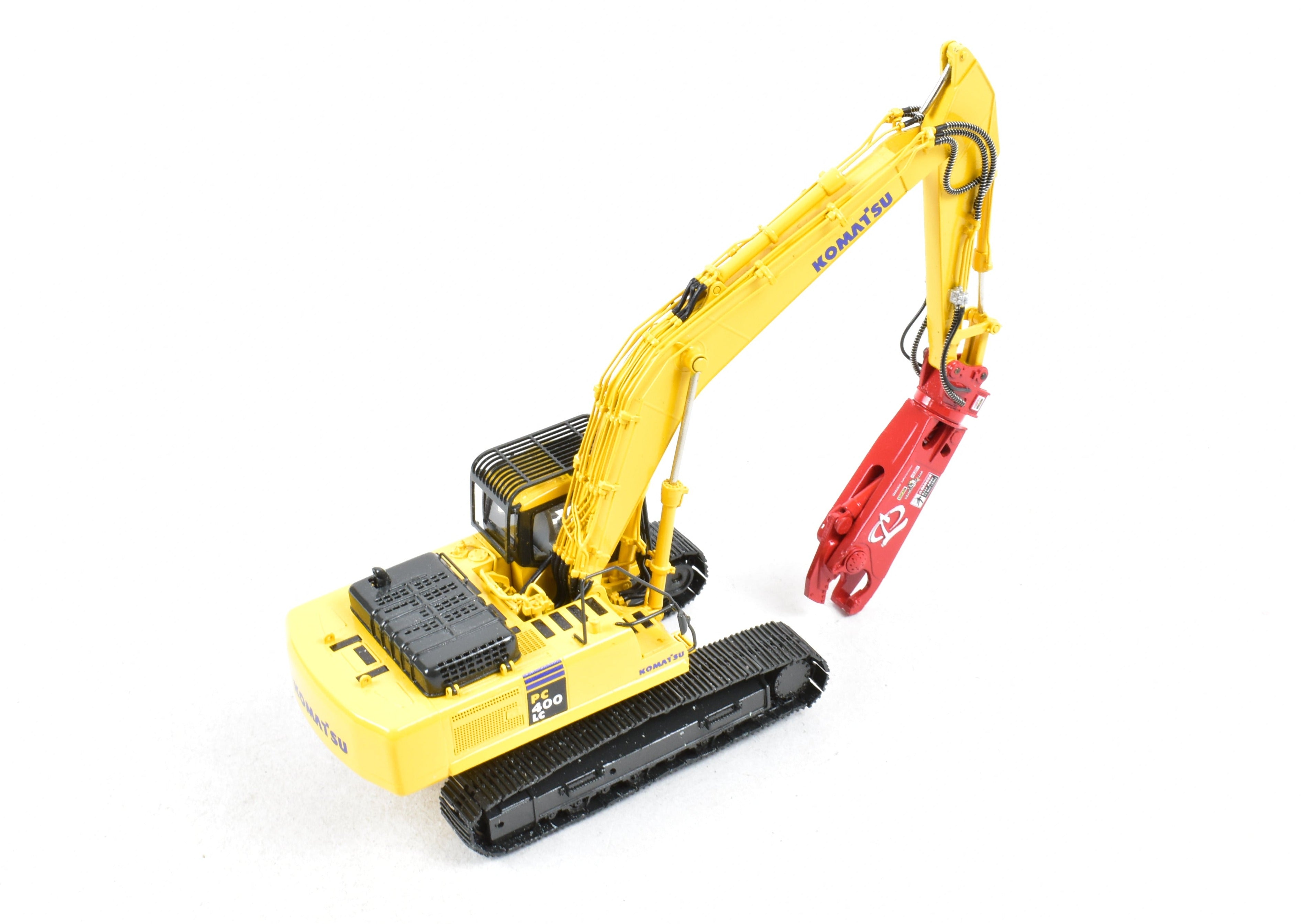 High - Quality HO Scale Brass Construction Model - Classic Mint Collectibles Komatsu PC400LC - 7 Excavator with LaBounty MSD 2000R Shear for Fine Collecting