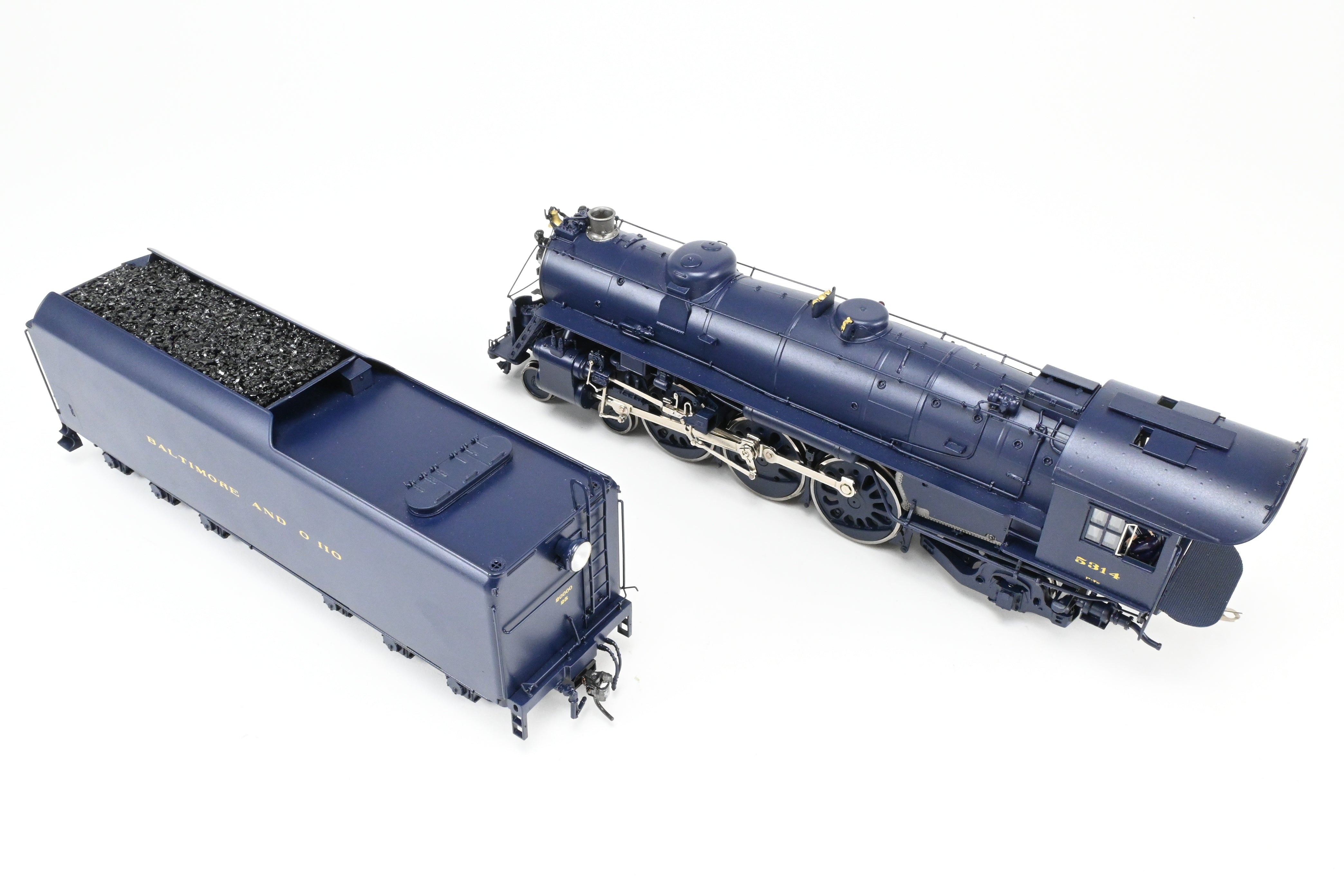 O Scale Brass Model Train - Sunset Models Third Rail B&O - Baltimore and Ohio P-7e 4-6-2 FP Locomotive in B&O Blue #5314, 2-Rail Version with Some Minor Issues