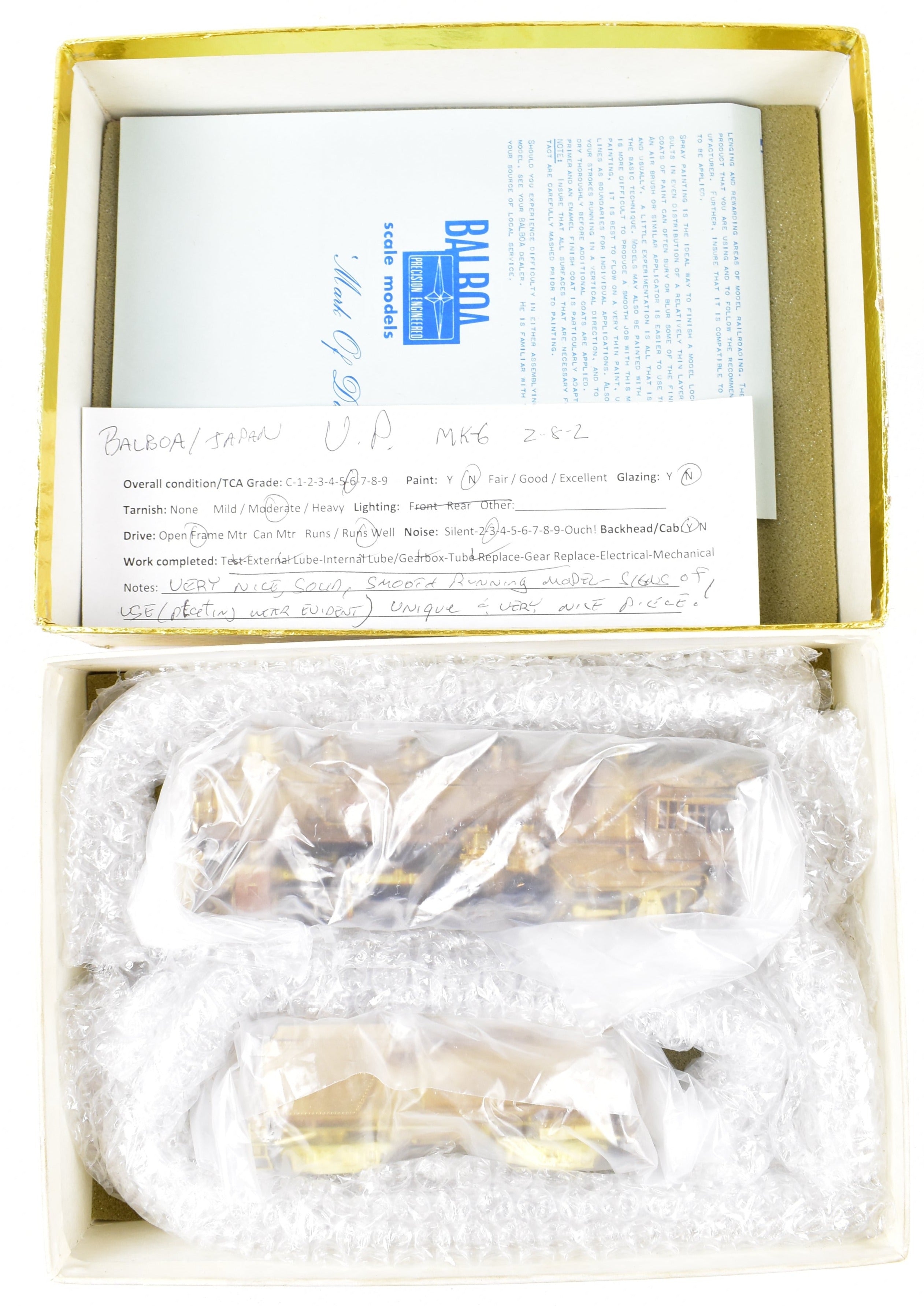 HO Scale Brass Balboa Union Pacific MK - 6 2 - 8 - 2 Mikado Steam Locomotive Snow Plow Pilot Model