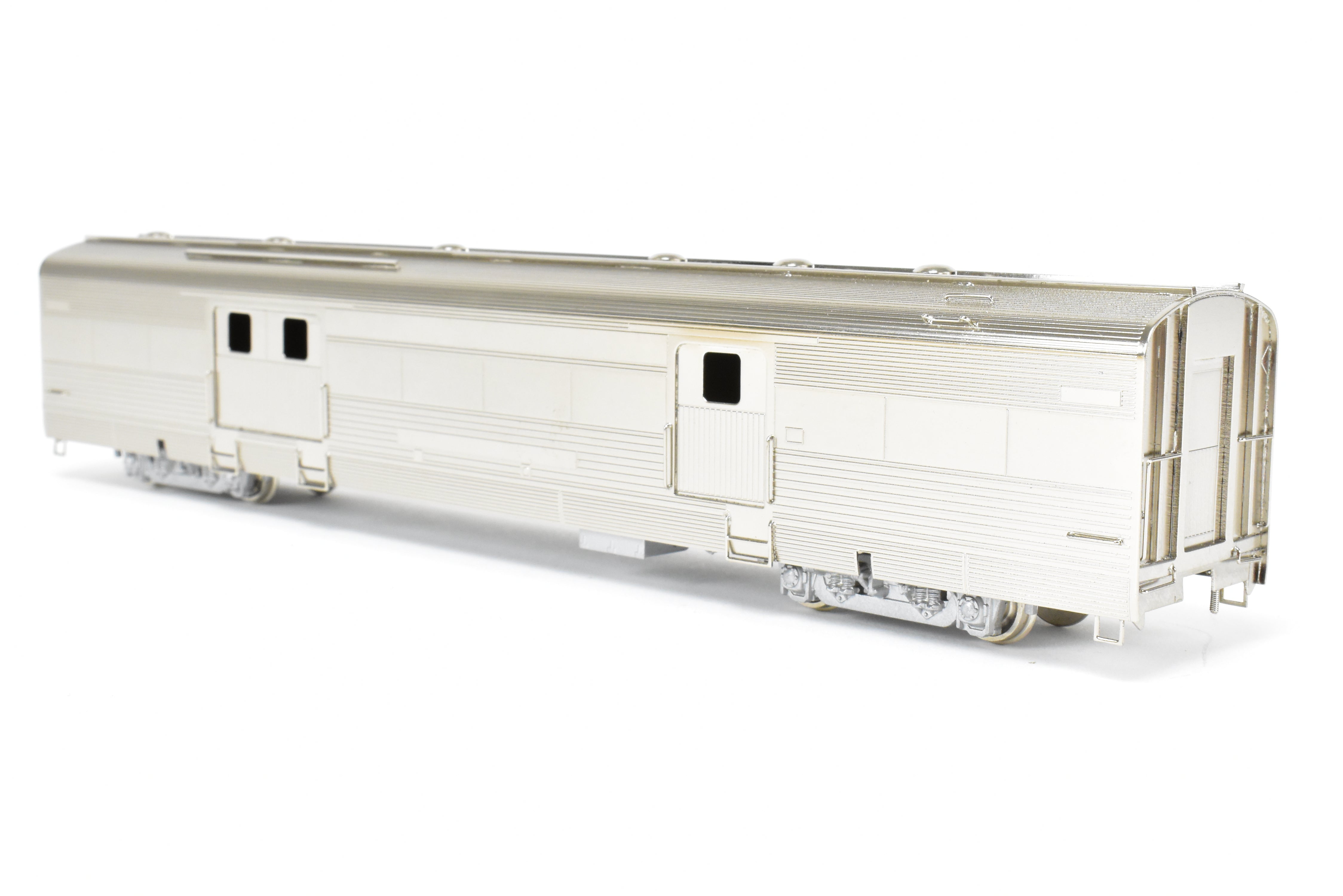HO Brass Hi - Country California Zephyr Baggage Car with Plated Finish