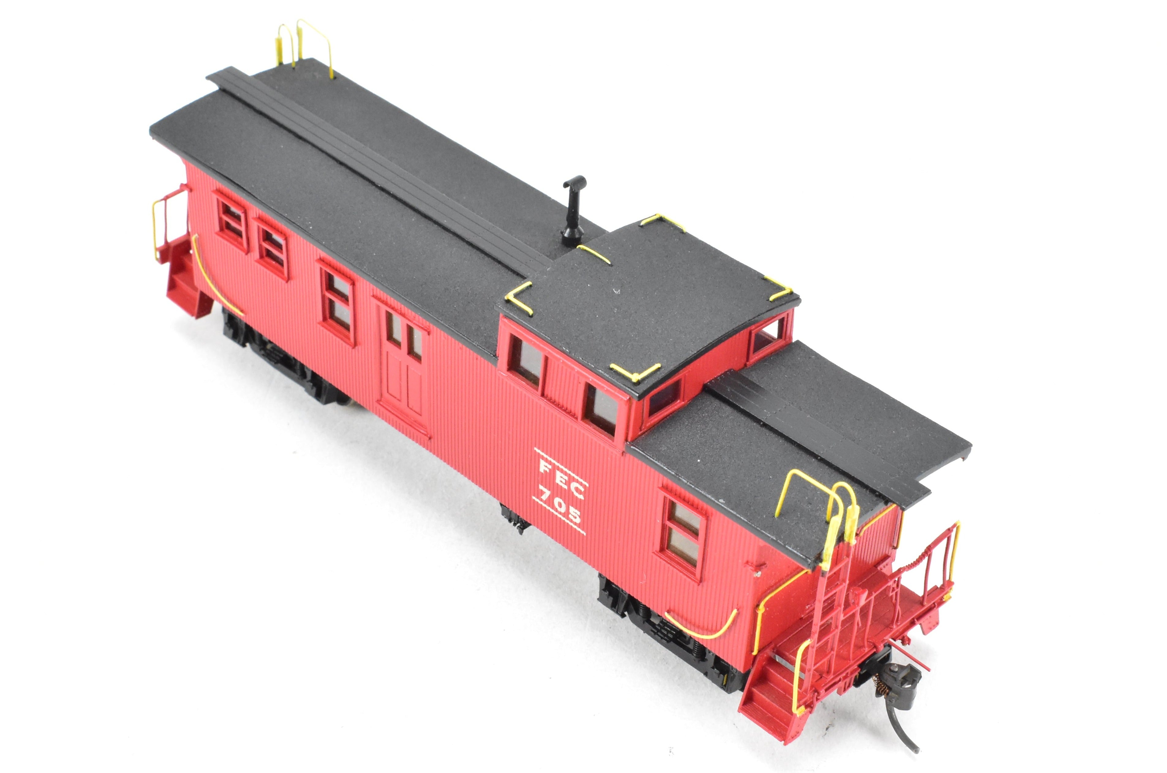 HO Scale Brass Model Train Caboose - OMI (Overland Models, Inc.) Florida East Coast Wood Side - Door Caboose, Car Number 705