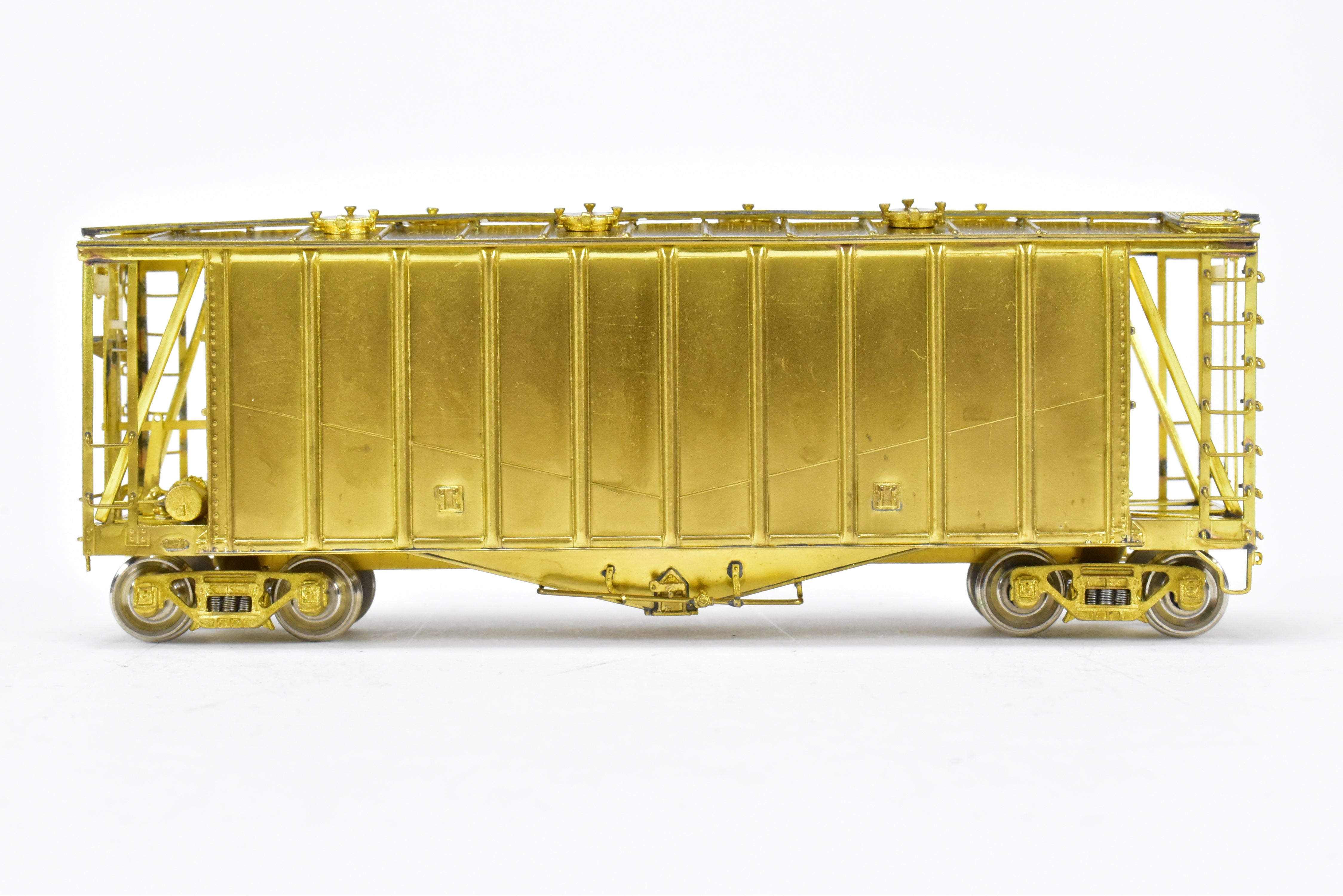 HO Scale Brass Airslide Covered Hopper Models by Overland Models, Inc. for Various Railroad Roads